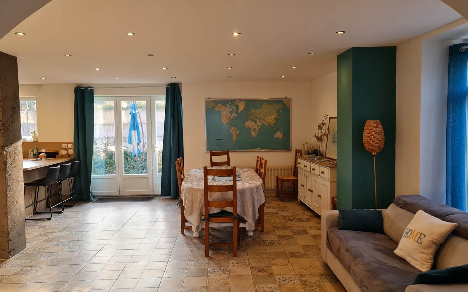 Une pièce de vie de 50 m² en open space