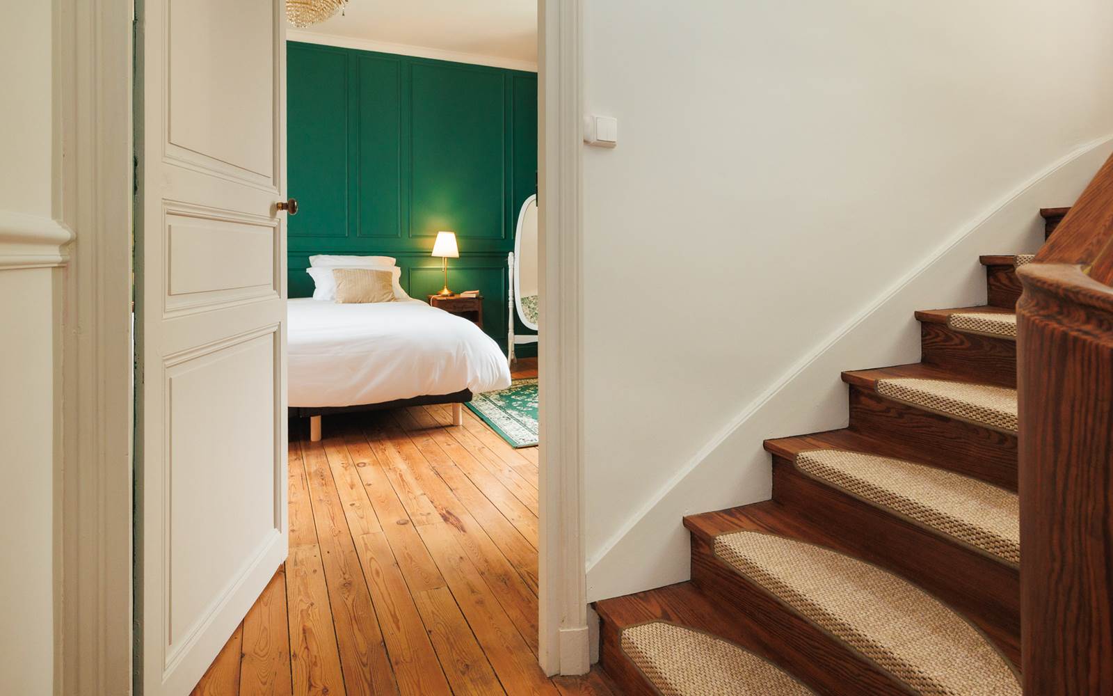 Vue chambre verte du palier gite de charme Le Quatre Feuilles proche Puy du Fou