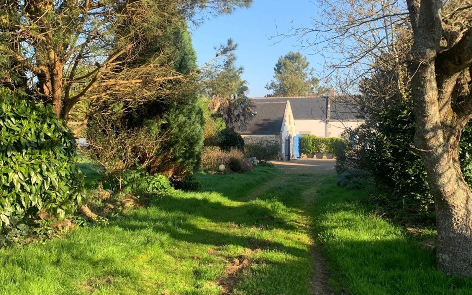 gîte de kergavan - jardin vers le gite