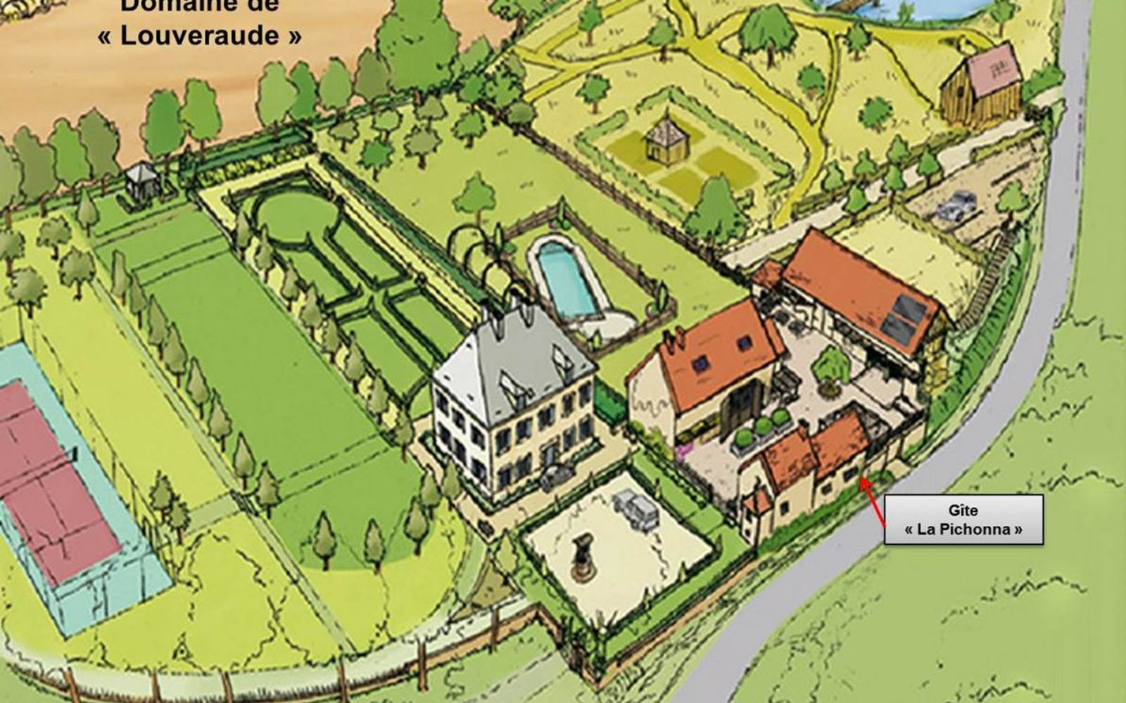 perspective du Domaine par le paysagiste François-Xavier MOUSQUET