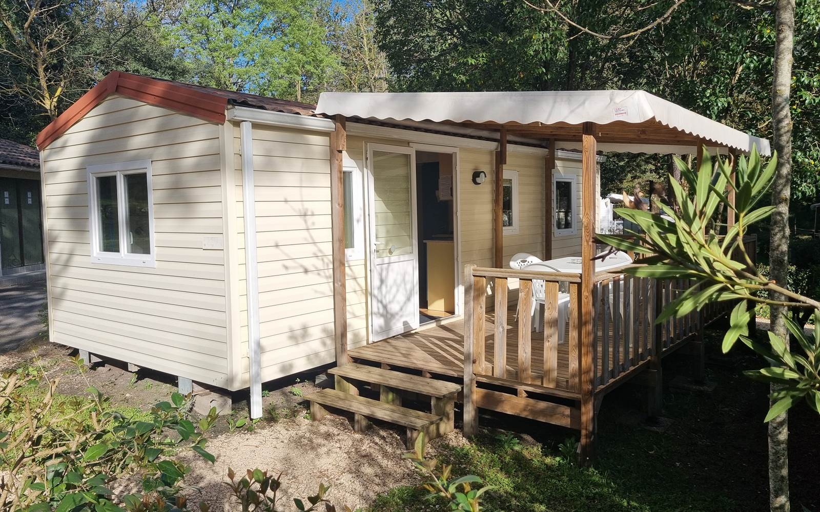 Terrasse Mobil Home Camping L'Orée Des Cévennes