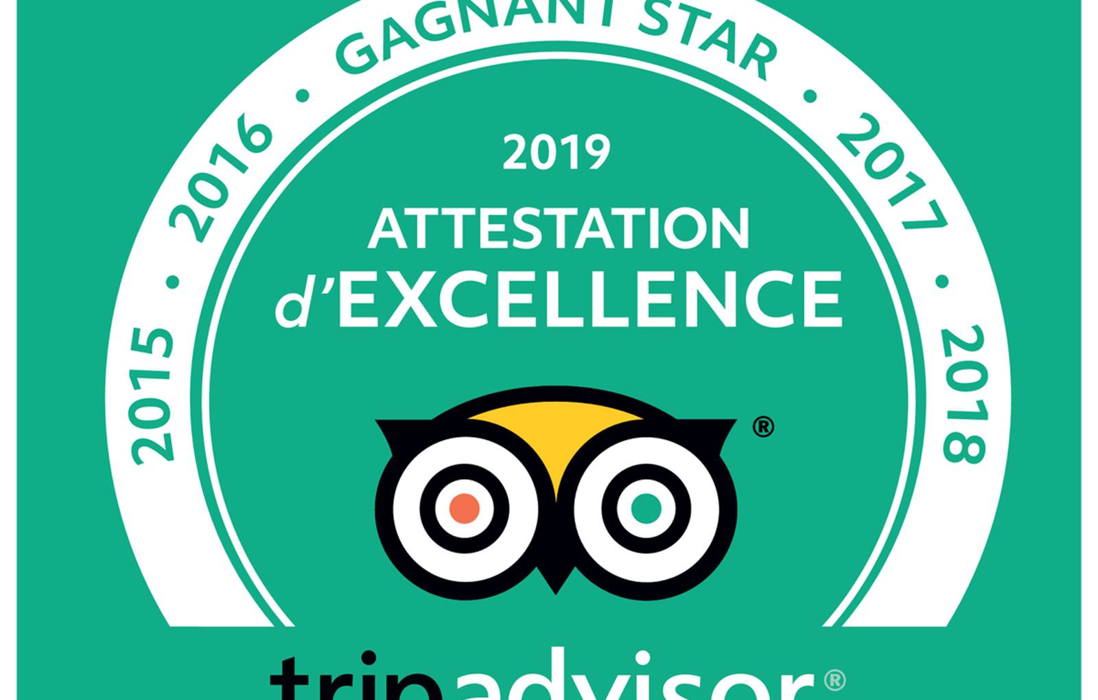 Attestation d'excellence Tripadvisor-carousel
