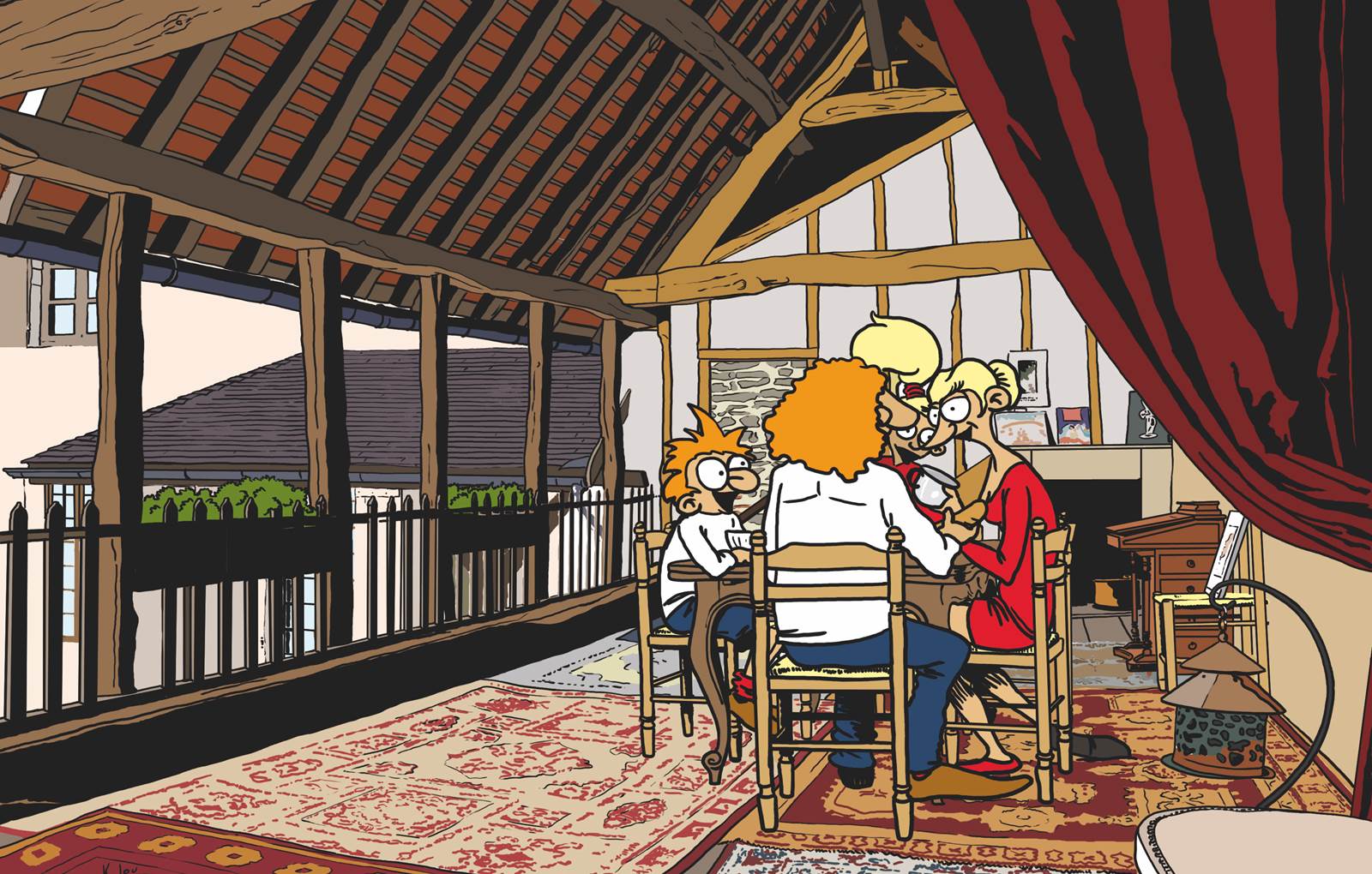 Petit déjeuner en été sur la coursive - illustration Pascal Labranche-carousel