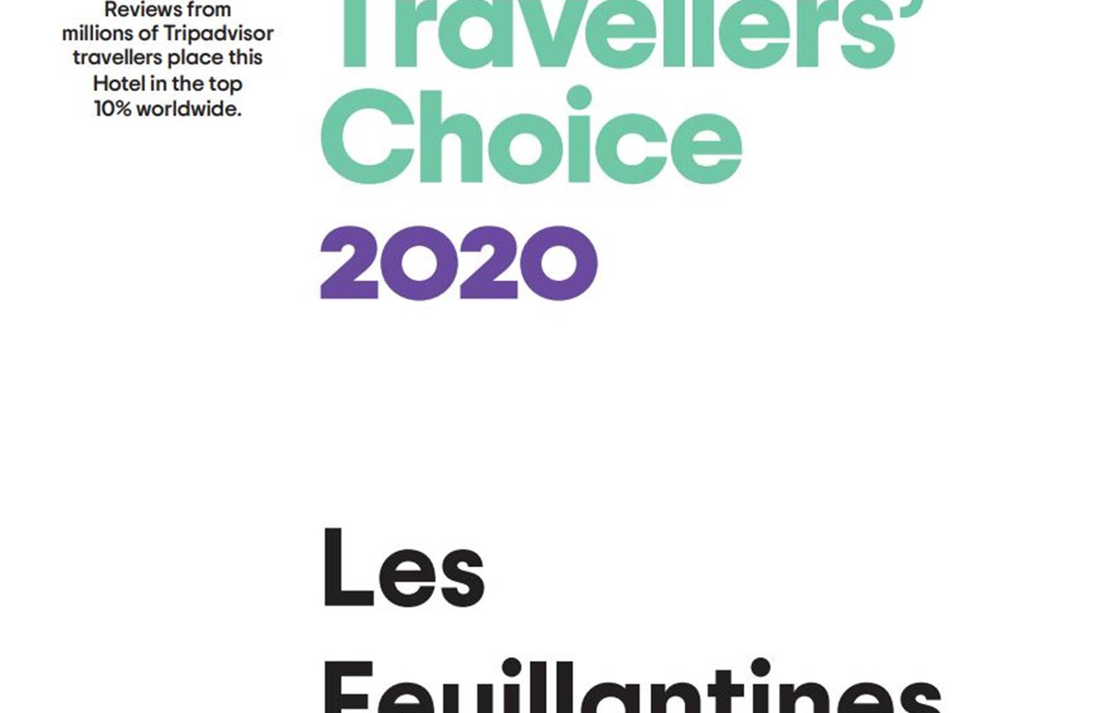 Tripadvisor travellers' choice 2020 Feuillantines dordogne-carousel