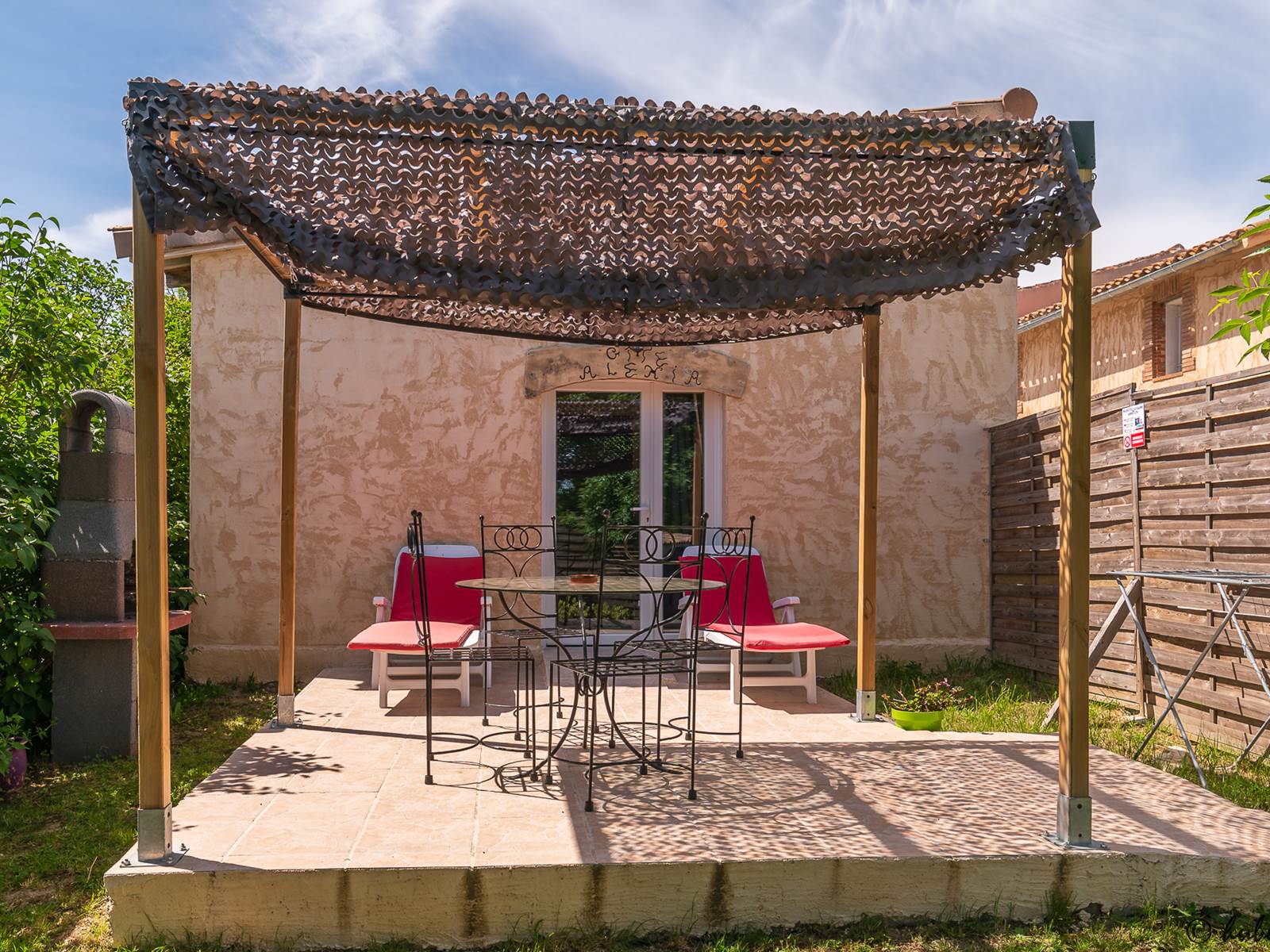 vue sur la terrasse du gite