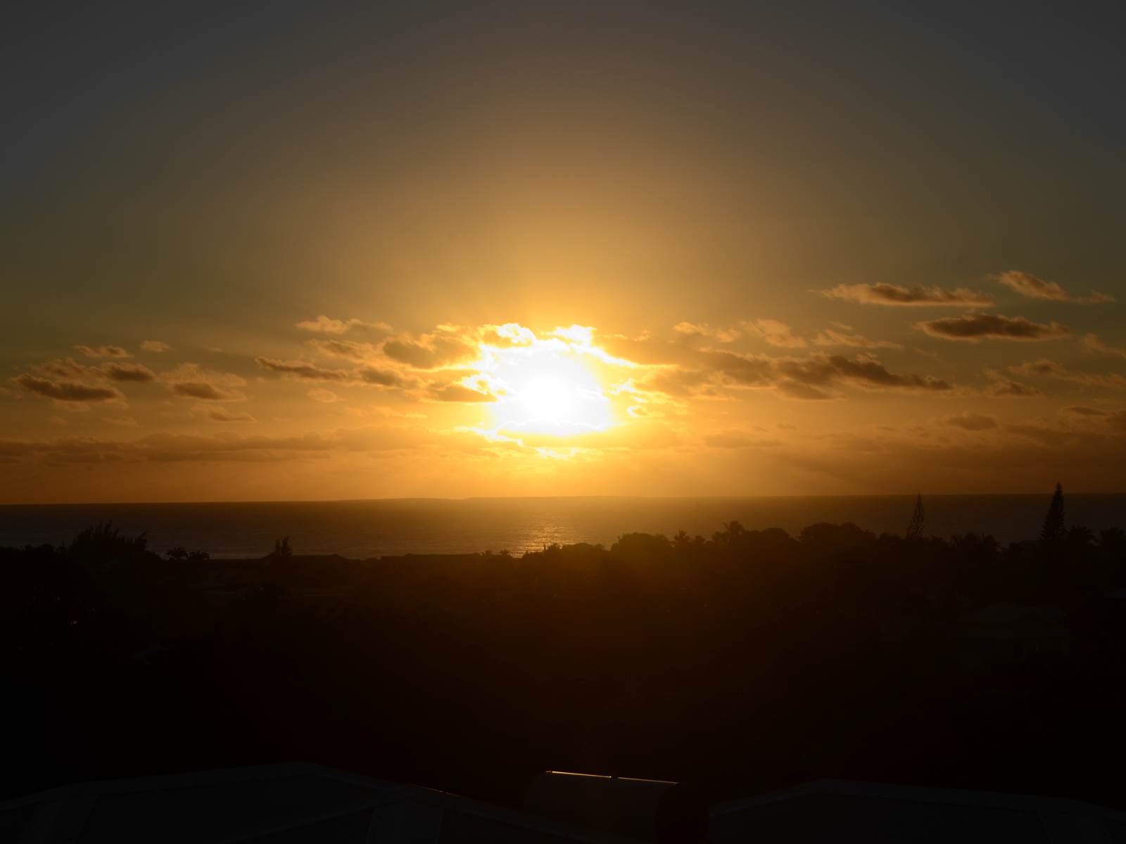 Coucher de soleil depuis la terrasse