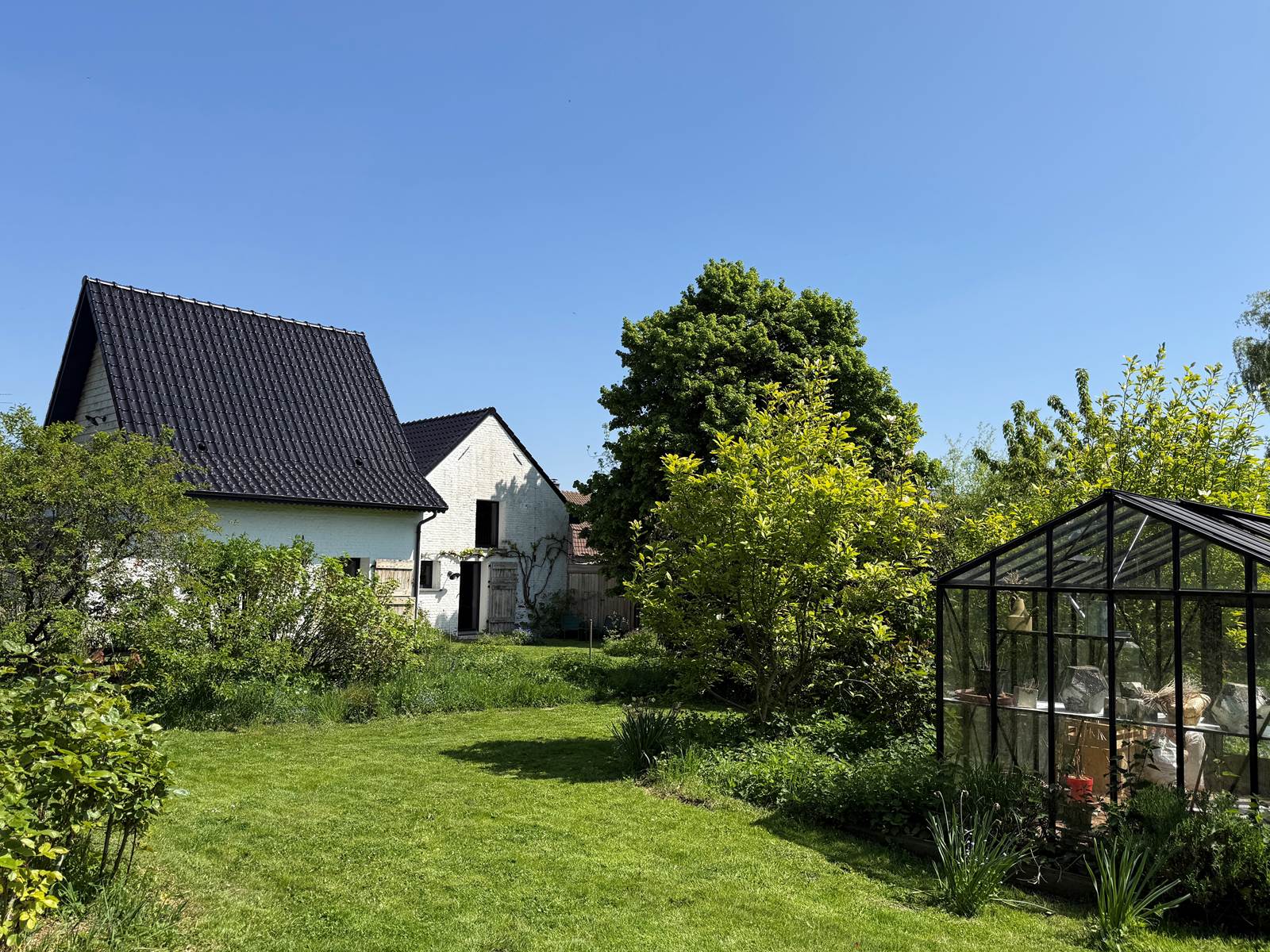 Le jardin et le potager offrent un paysage différent à chaque saison! Pommiers, poirier, noyer, pêcher, pruniers, cotoient les rosiers et les arbustes ornementaux