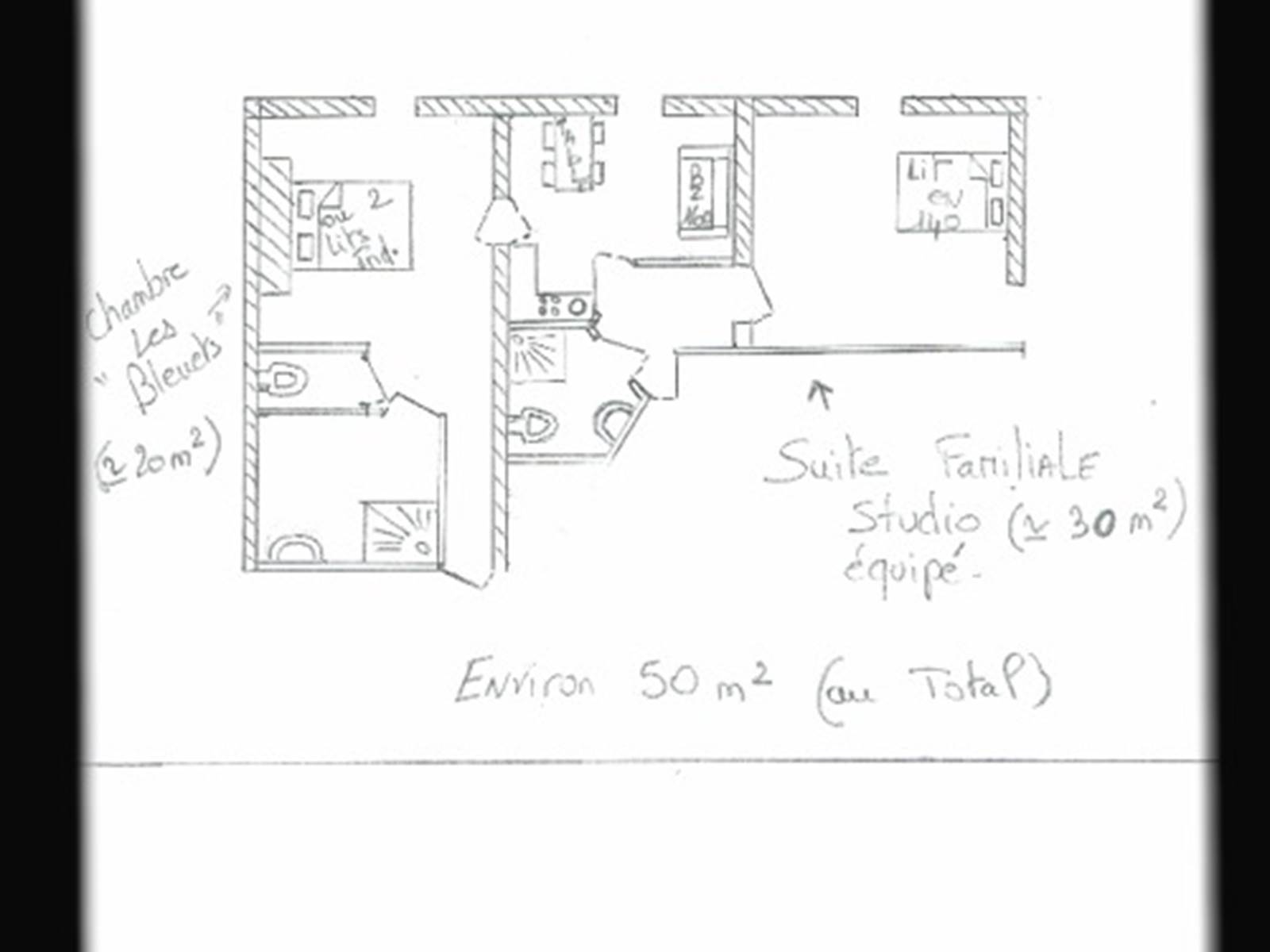 Plan Suite Familiale avec en plus la chambre "Les Bleuets"