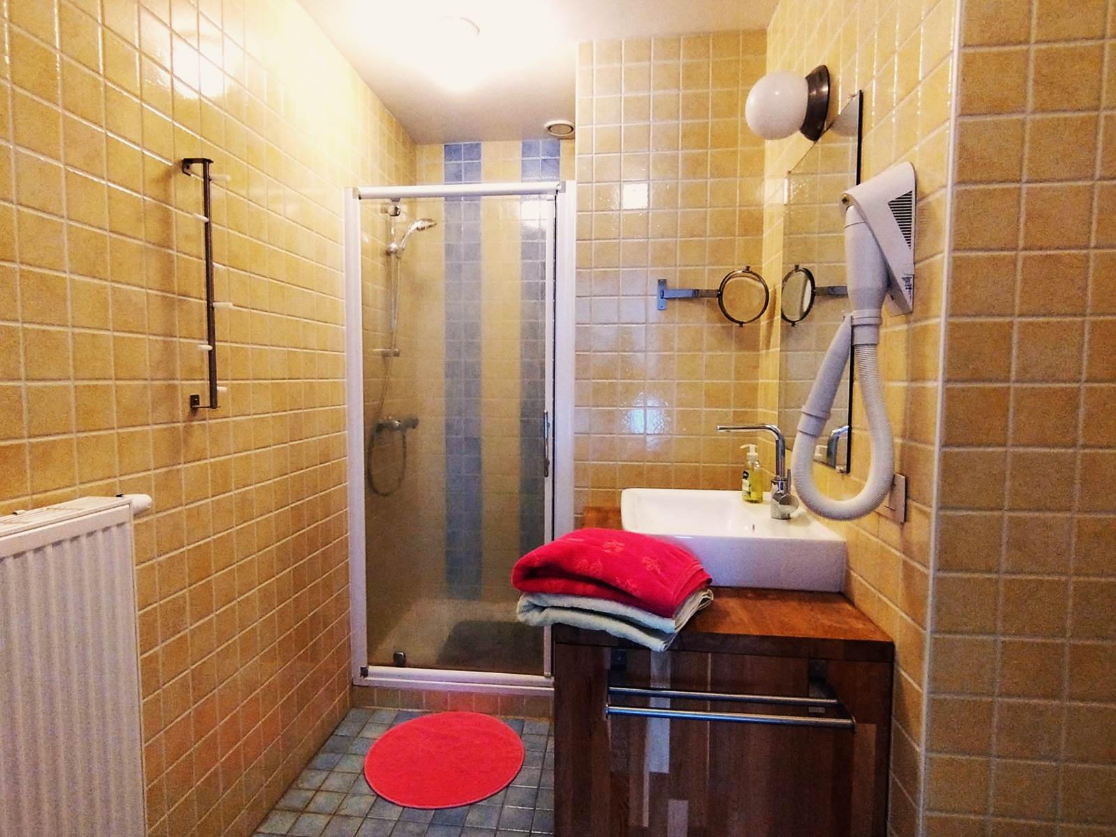 Salle de douches, wc, lavabo