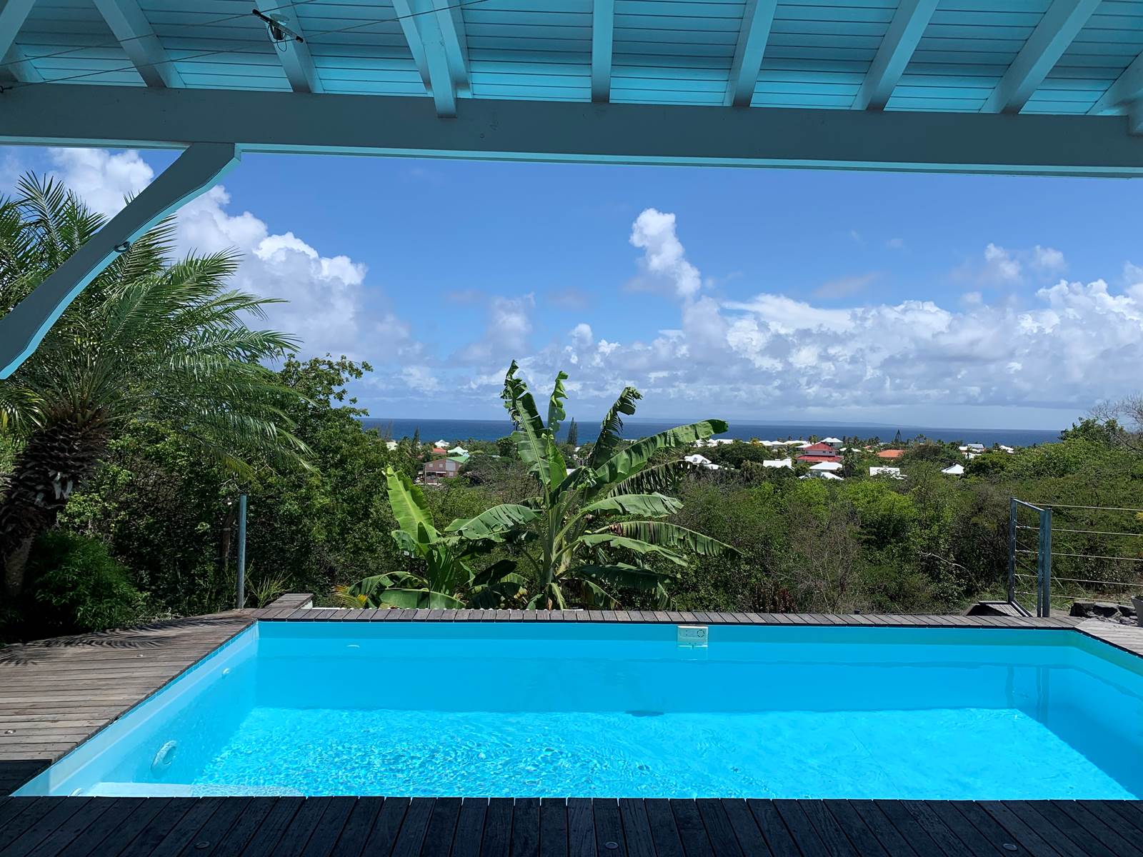 Piscine vue mer et végétation tropicale