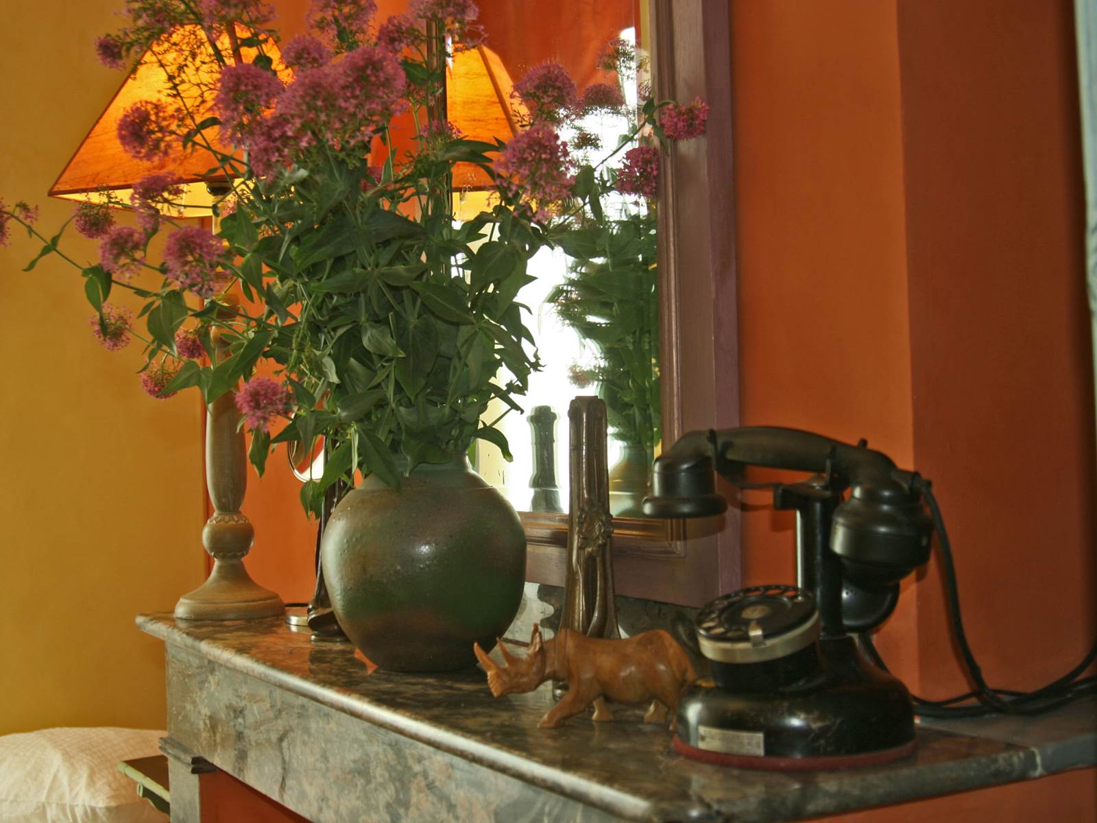 Chambre Karen Blixen - Cheminée en marbre
