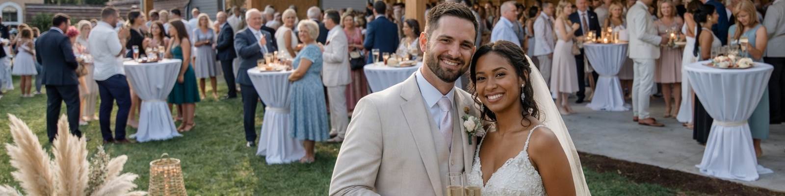 Réception de mariage sous le preau bois