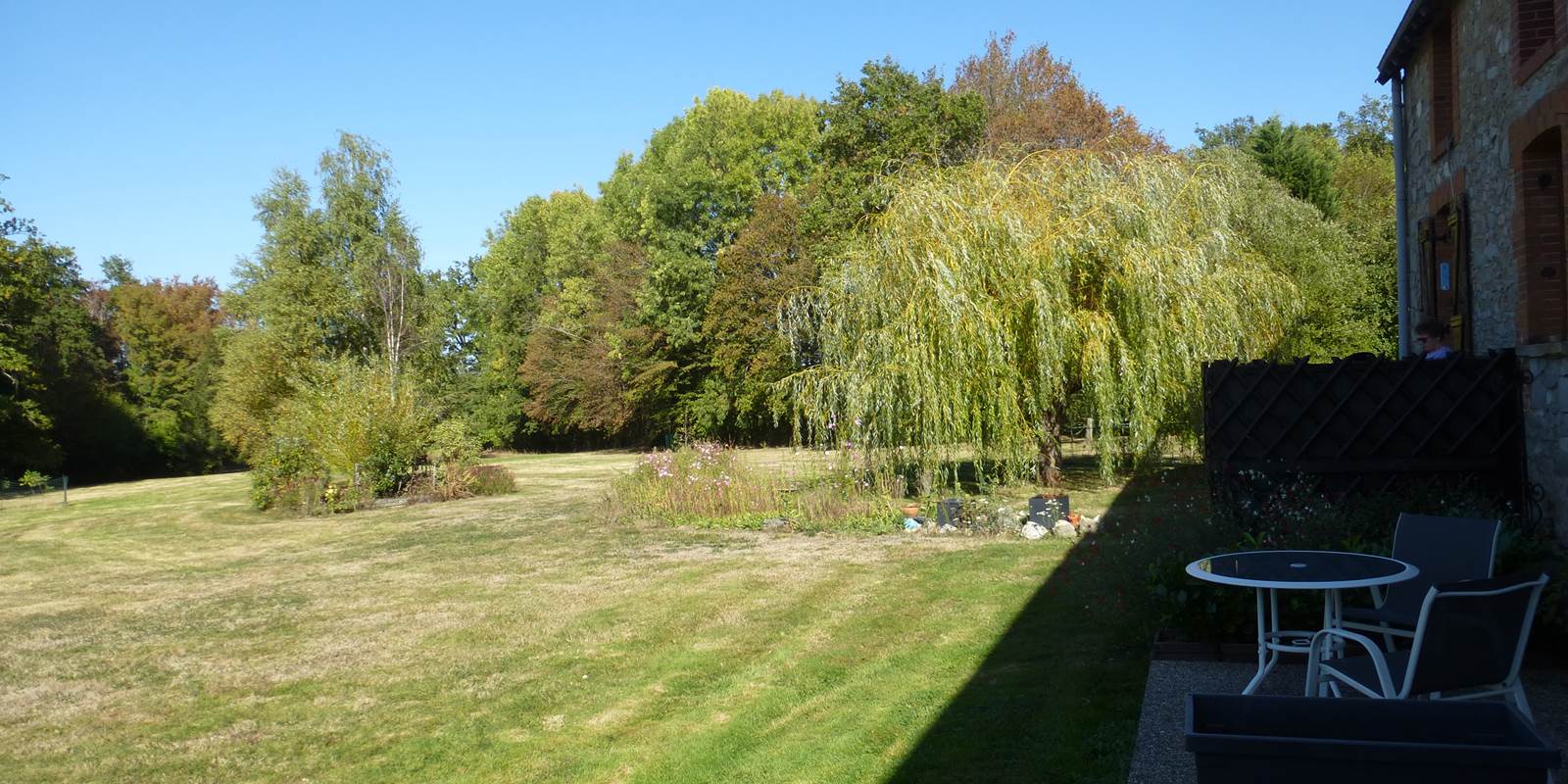View from the patio areas at the back of the gites