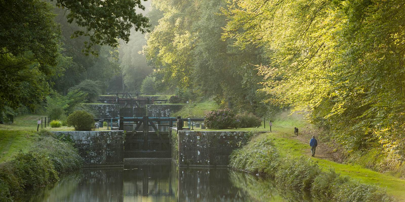 Site des onze écluses sur le Canal d'Ille et Rance à Hédé-Bazouges