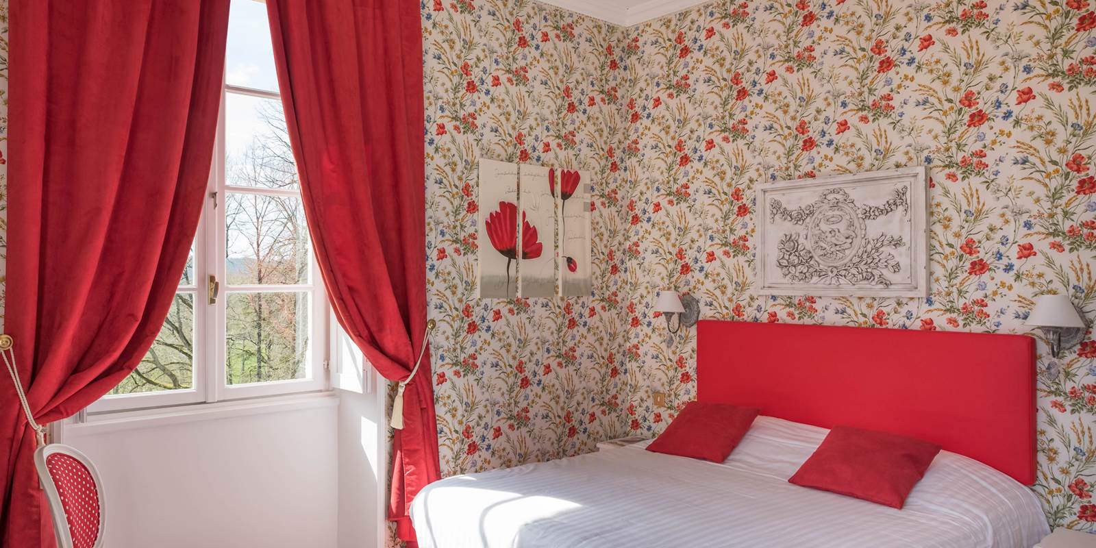 Chambre Coquelicots vue sur parc