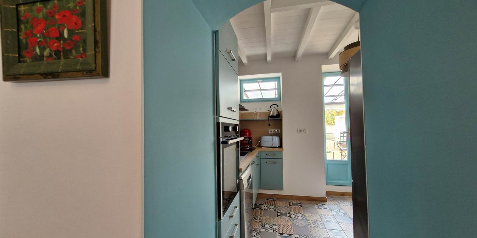 alcove donnant sur cuisine