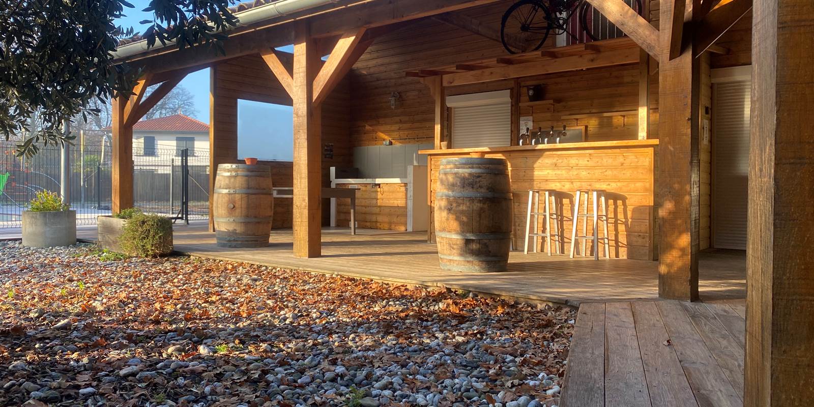 Gelee du matin vue sur le bar