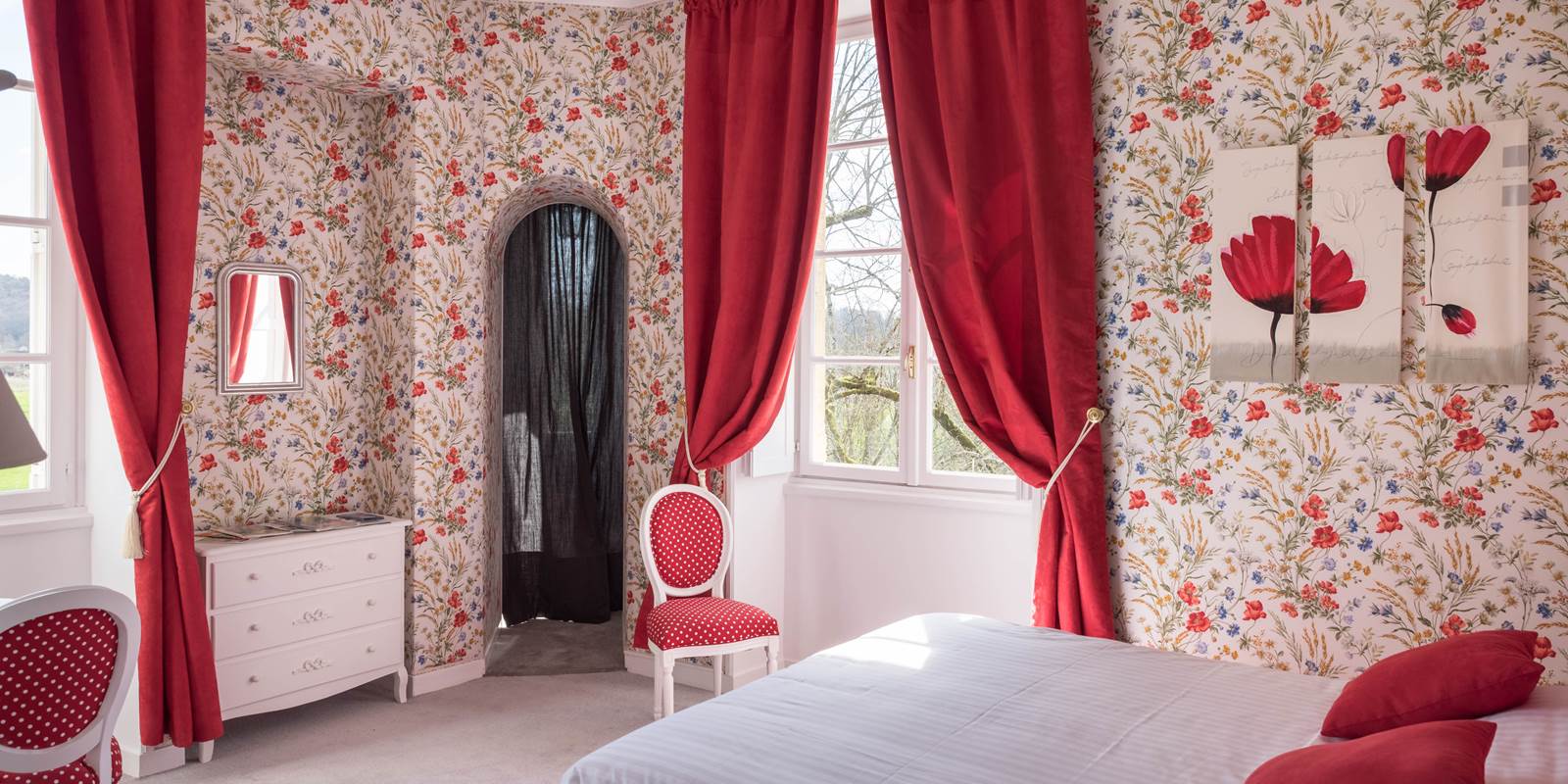 Chambre Coquelicots château au 1er étage
