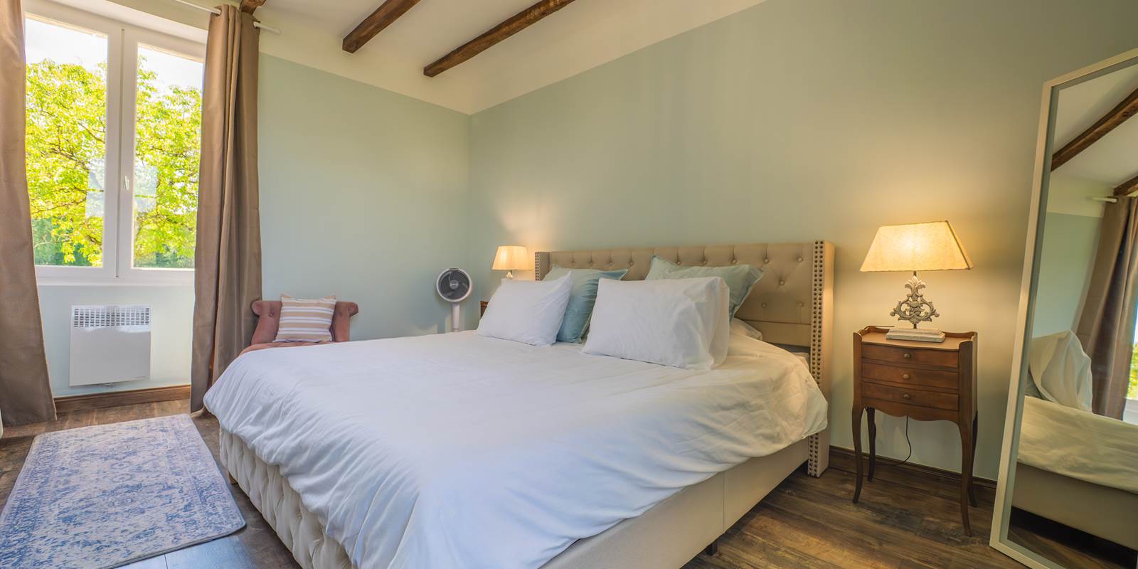 Sky blue bedroom