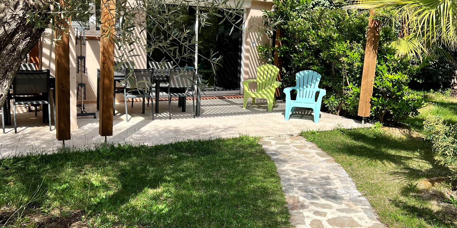 Terrasse Palmiers de face