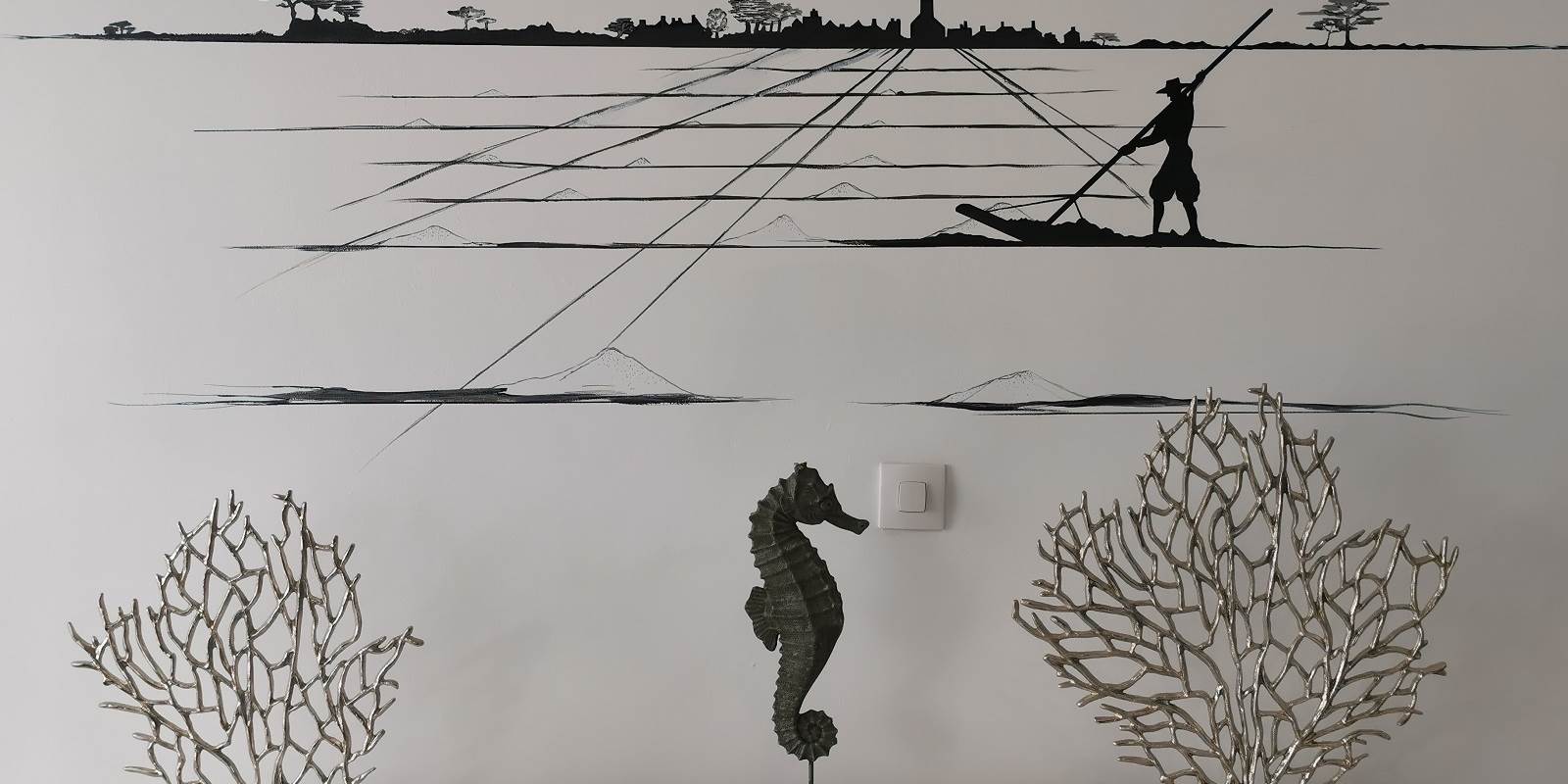 Domaine de Kerizel-Morbihan-Chambre La fleur de sel-Détail-fresque