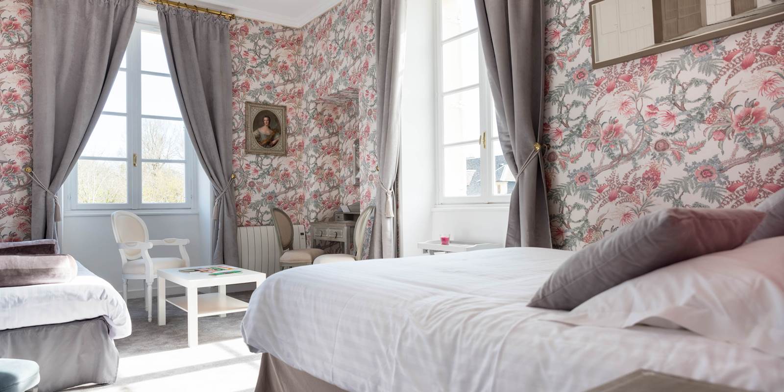 Chambre Pivoine 3 au 1er étage du château 2/4 couchages