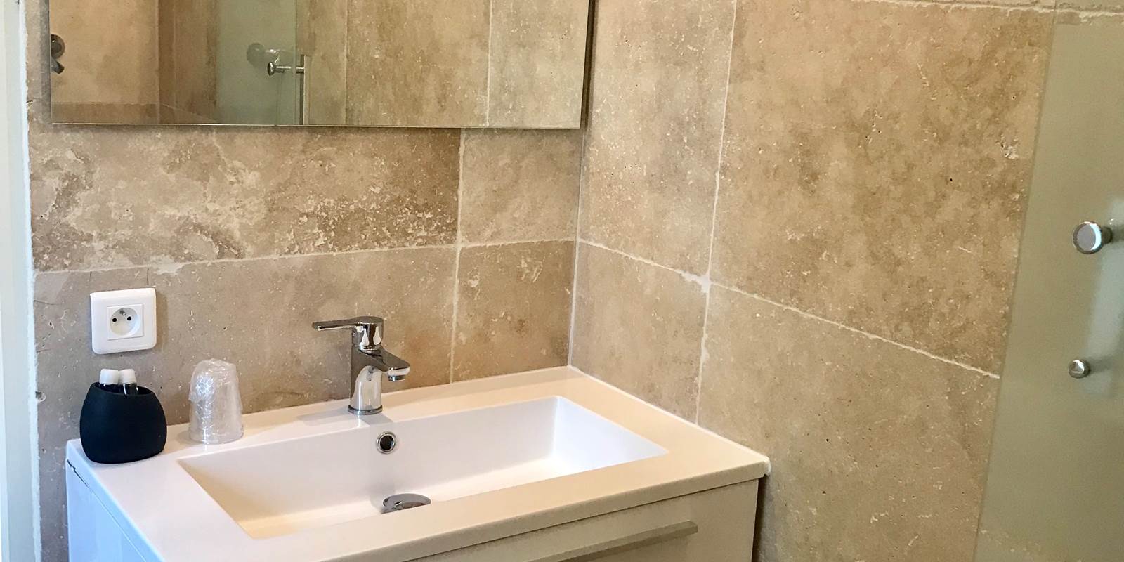 Salle de bains Laurier rose