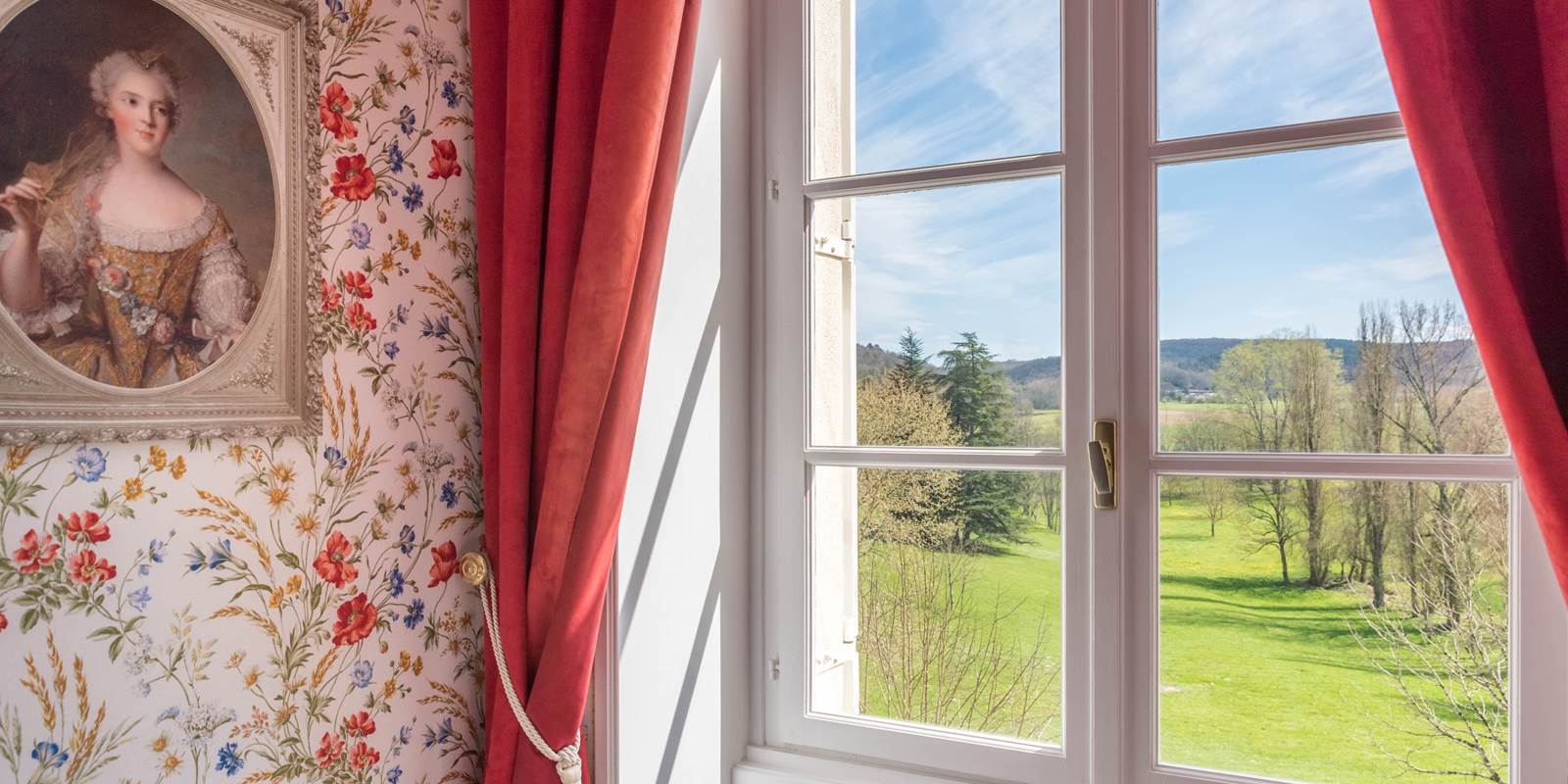 Chambre Coquelicots vue sur prairie