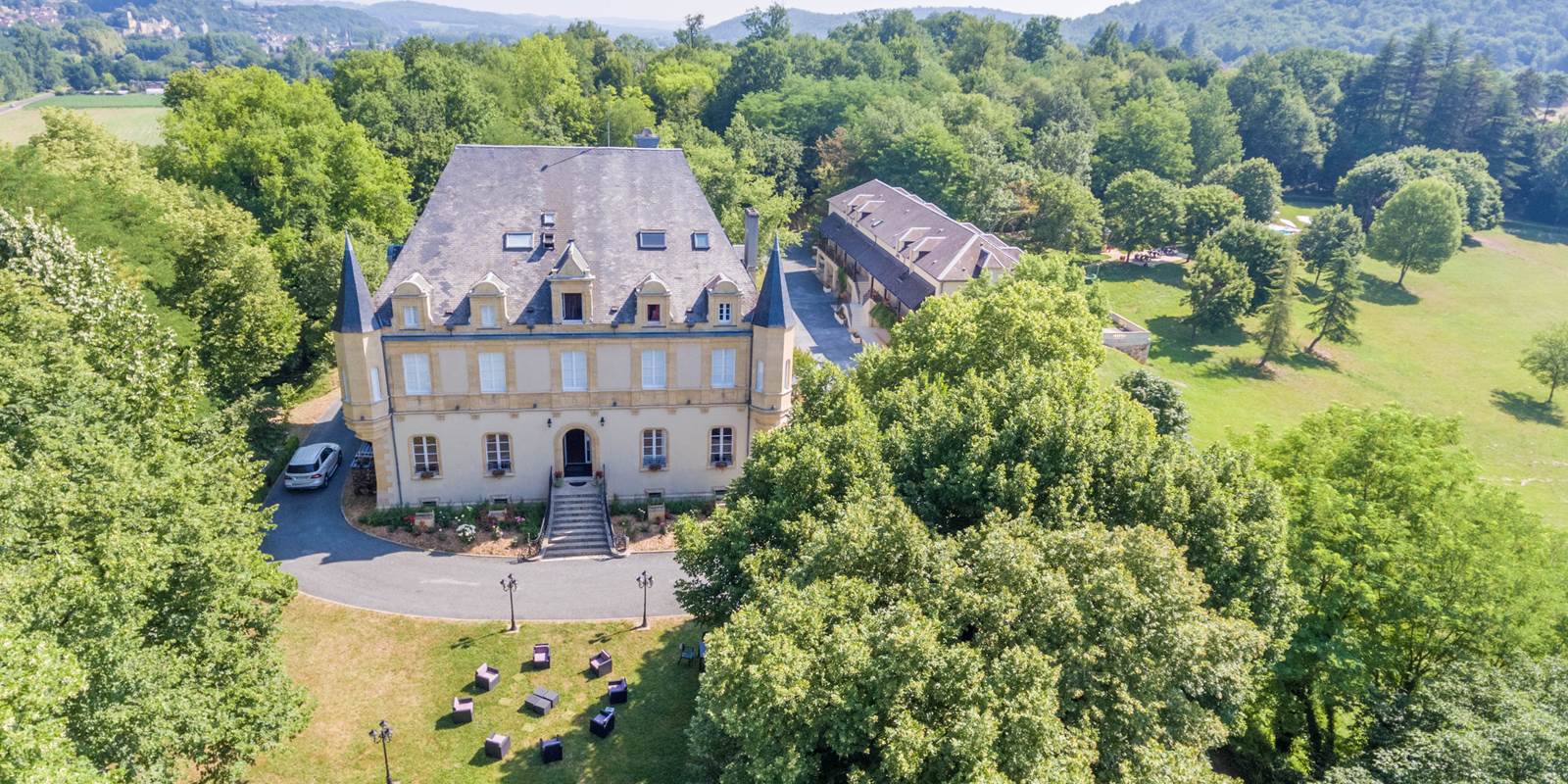 Vue aérienne du domaine de Puy Robert