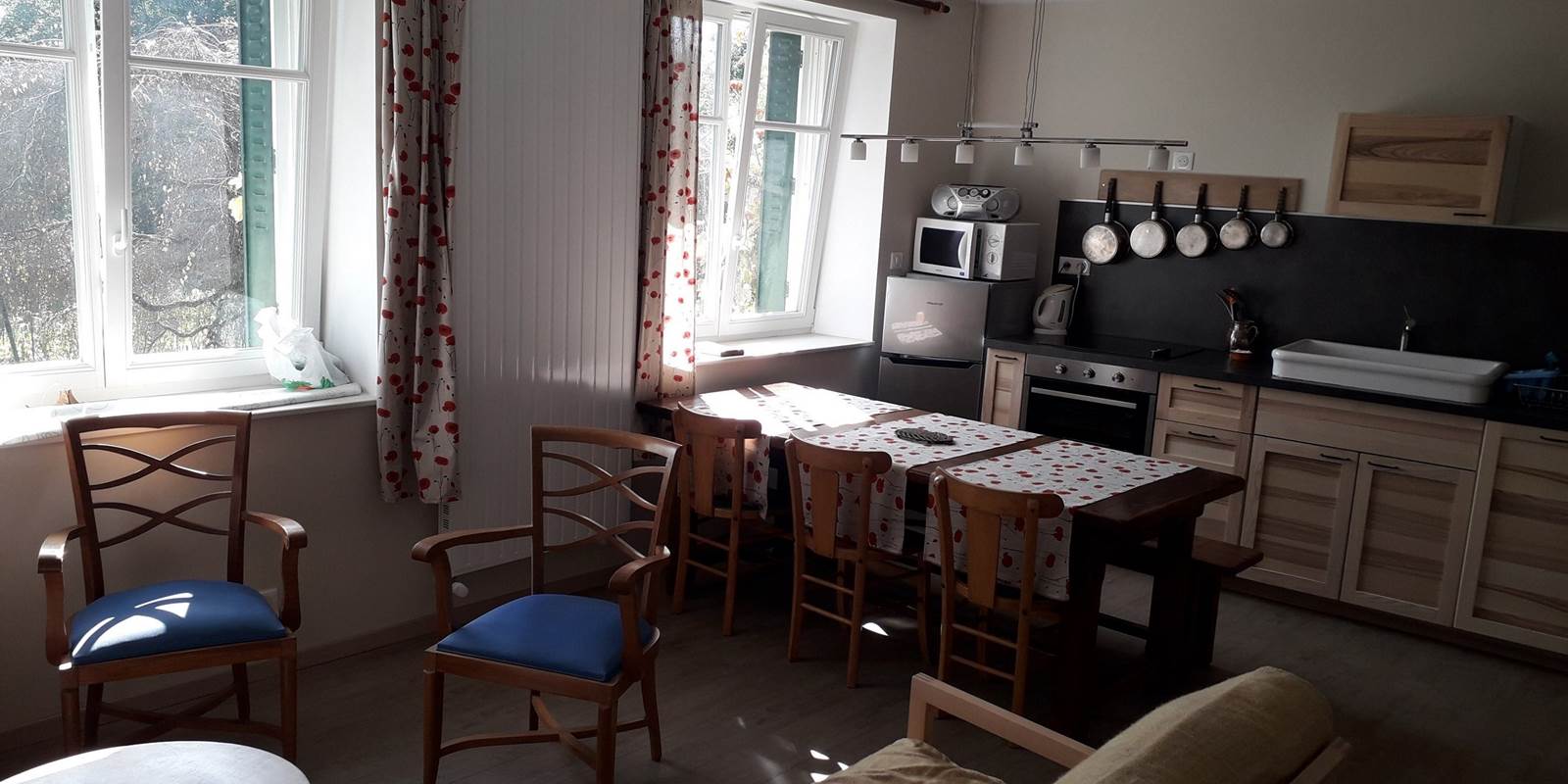 Salon cuisine du gîte