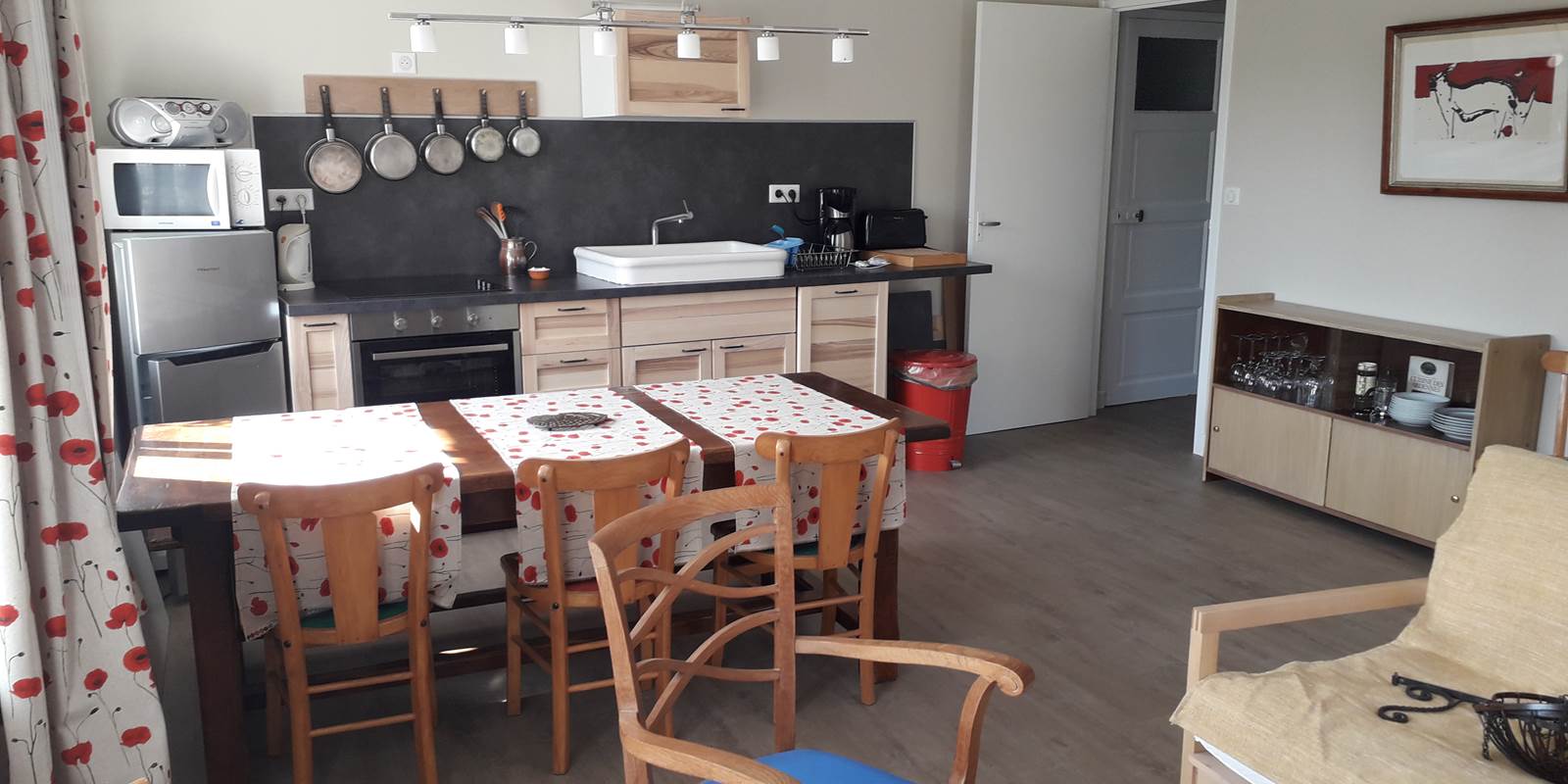 Salon cuisine du gîte