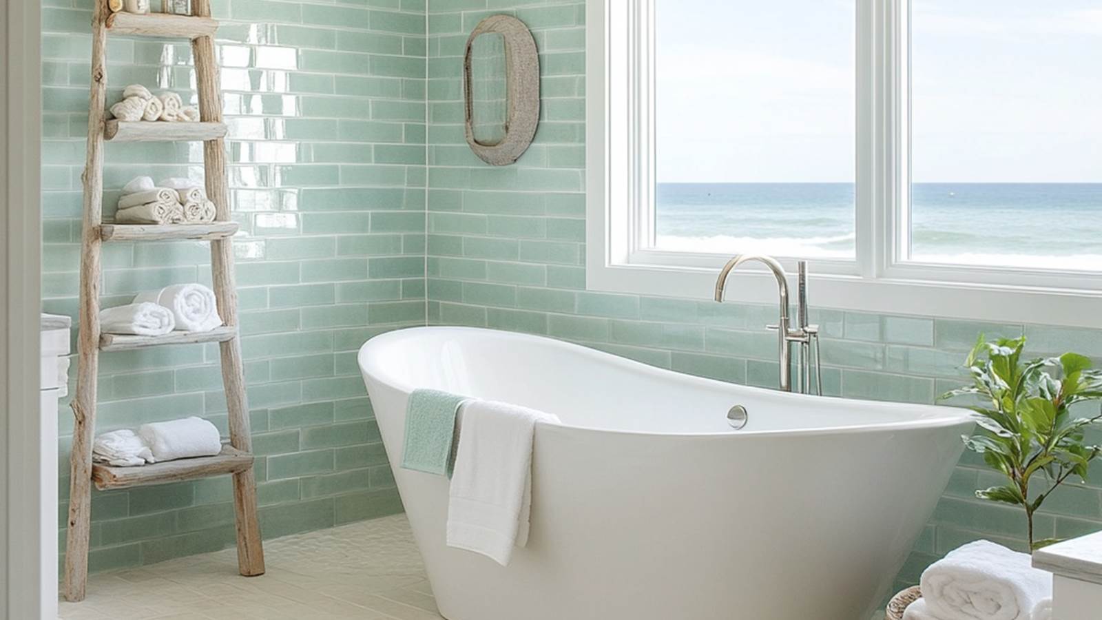 Salle de bain chambre turquoise