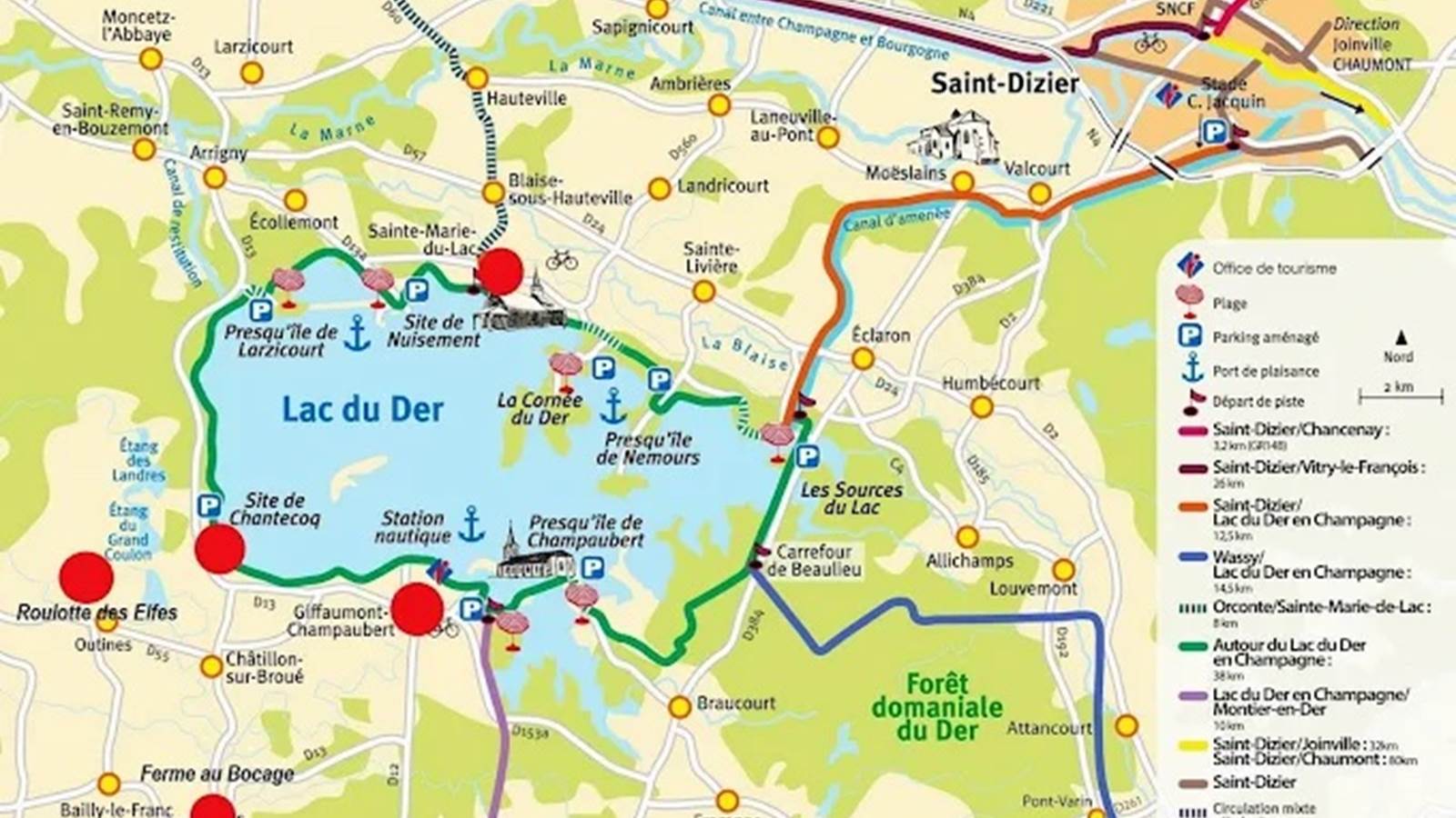 plan lac du der marne et haute marne