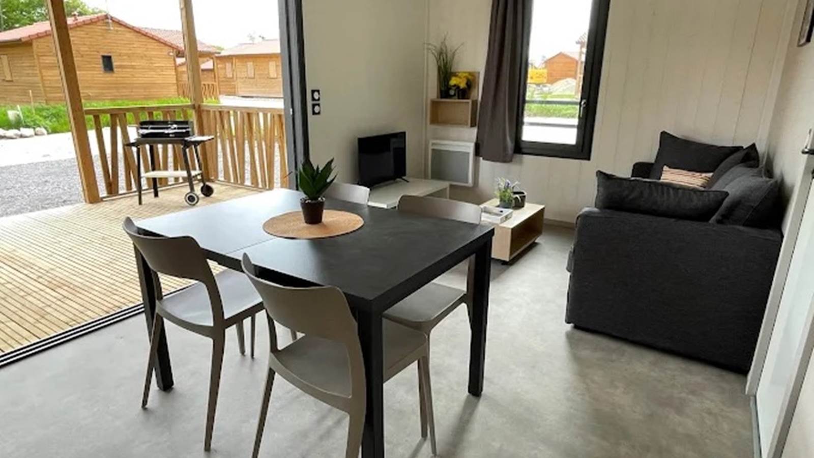 chalet spacieux et agreable vue sur terrasse et jardin