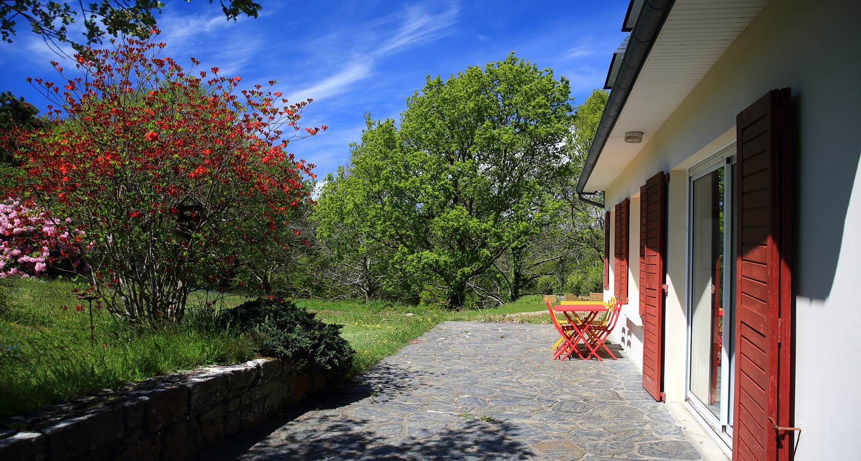 terrasse de notre maison  à  Ploulec'h