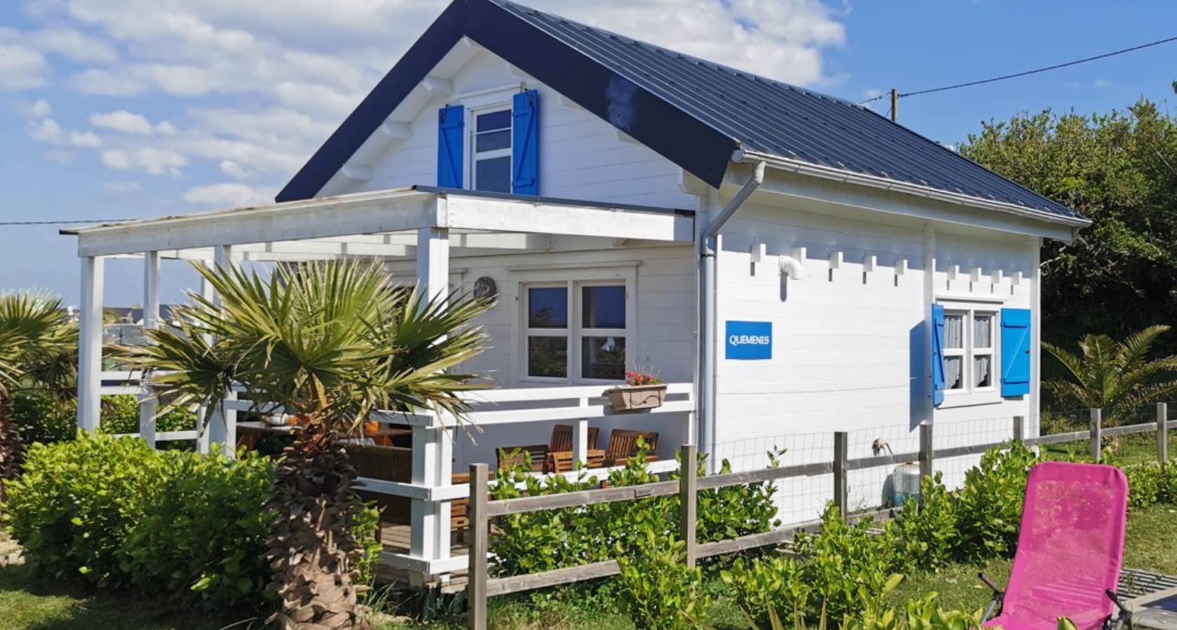 Chalet vue mer avec terrasse couverte pour un séjour en famille à Plouarzel en Bretagne