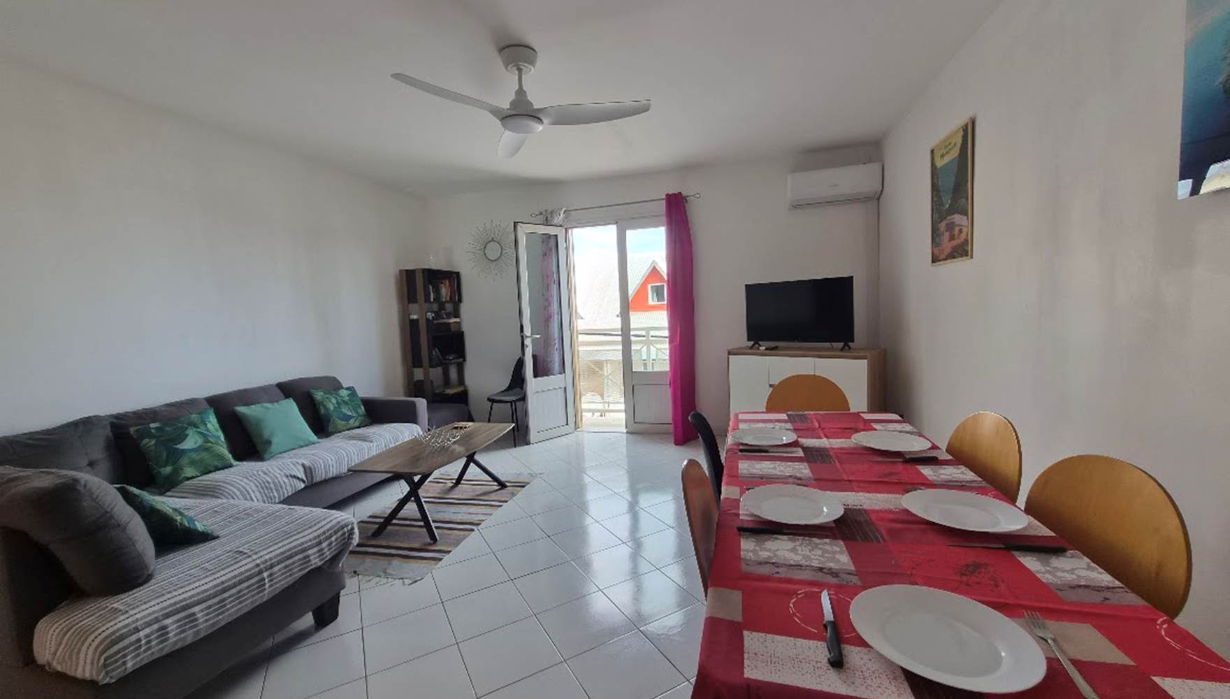 séjour, salon, climatiseur, ventilateur plafond