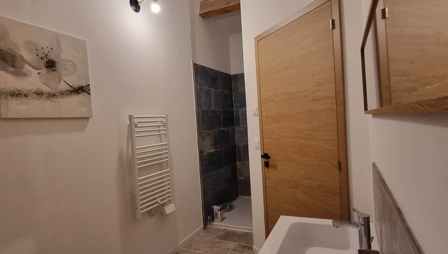 double vasque + douche à l'italienne