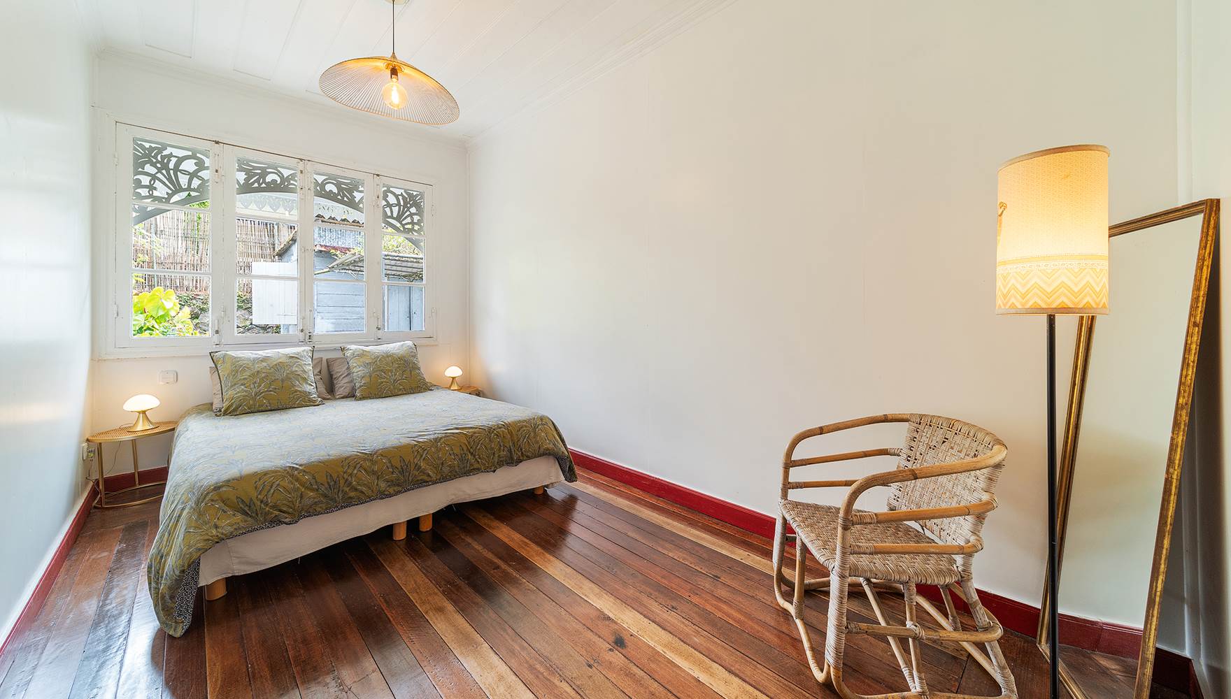 Chambre double verte : lit king size