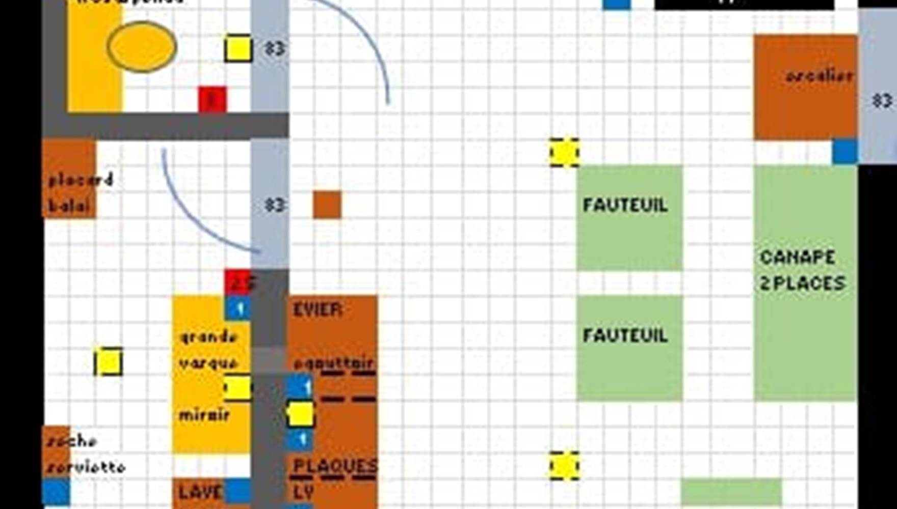 plan gîte 50m² + terrasse 20m²