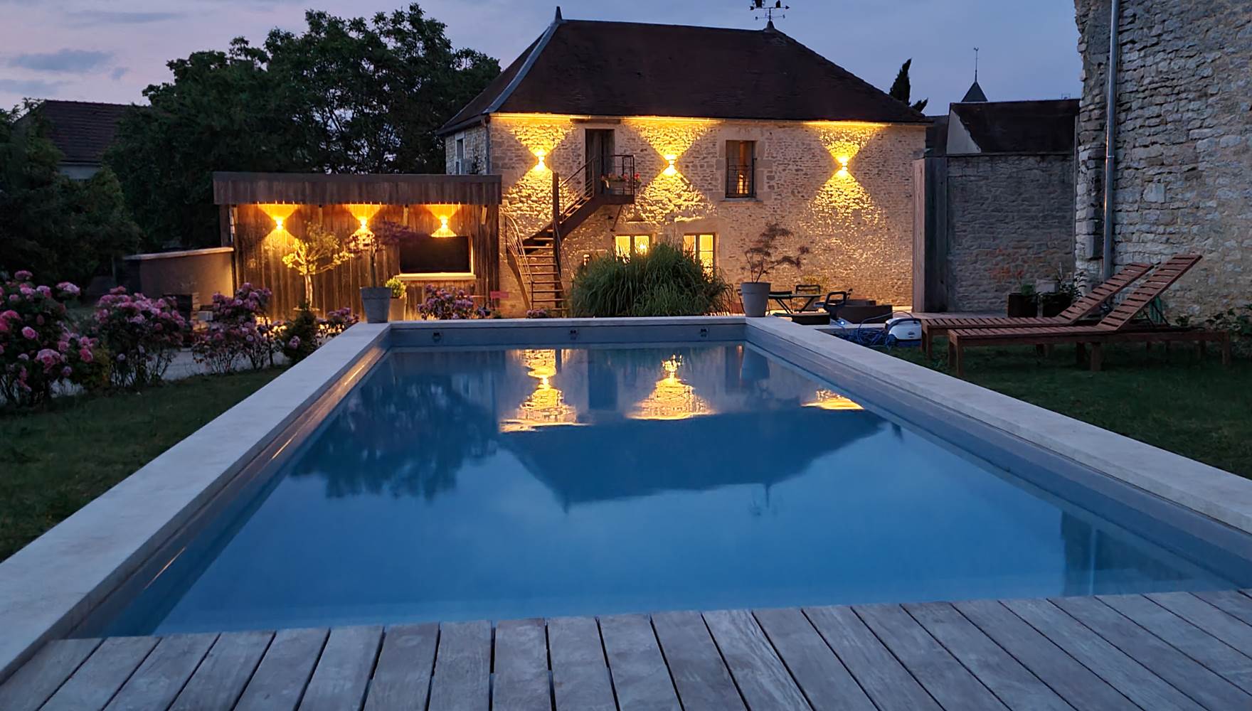 vue piscine chambre d'hôtes