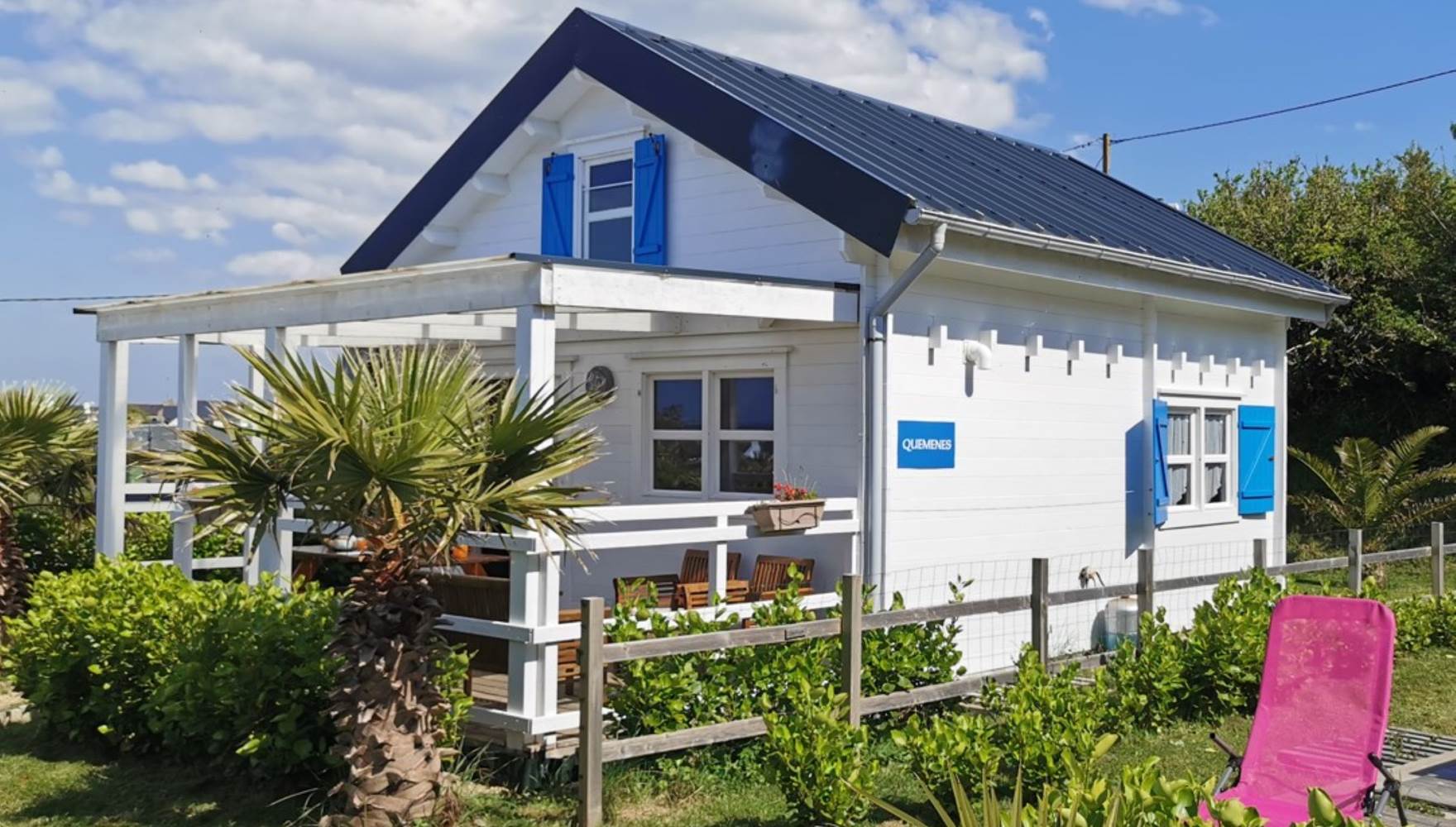 Chalet vue mer avec terrasse couverte pour un séjour en famille à Plouarzel en Bretagne