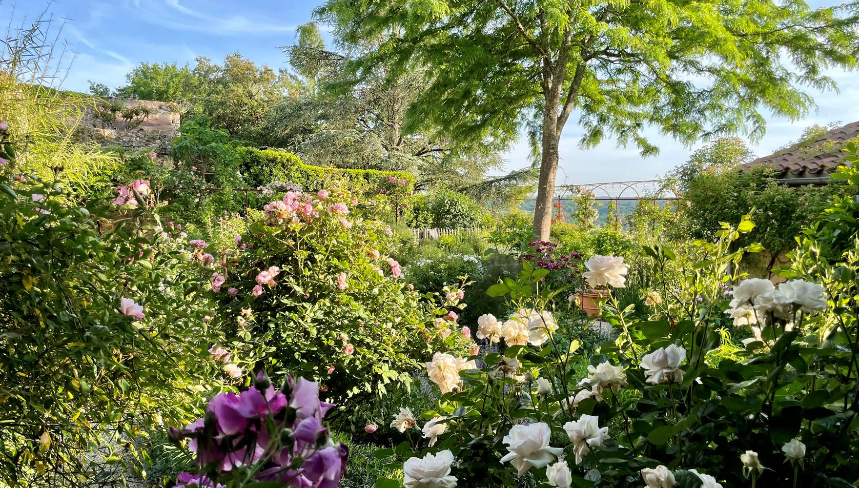 Jardin avec vue panoramique sur la vallée