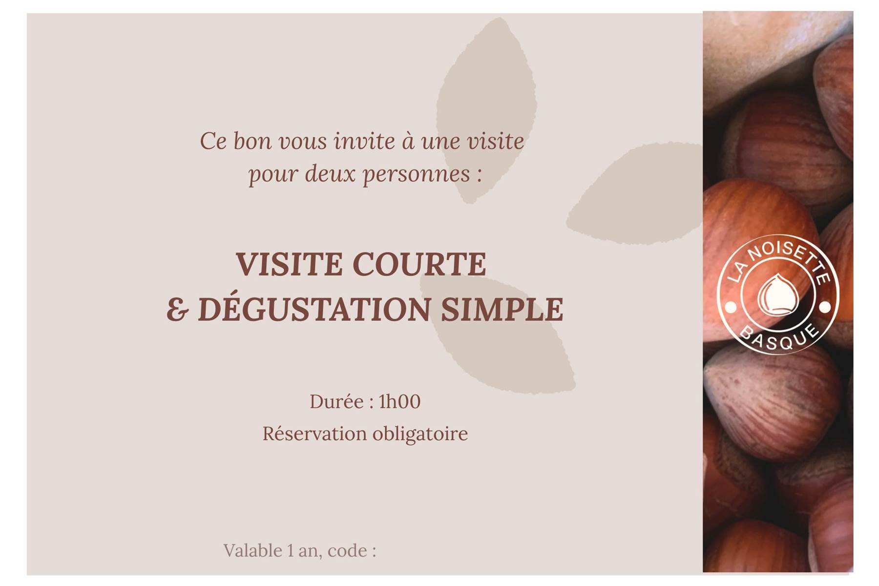 Visite courte dégustation simple