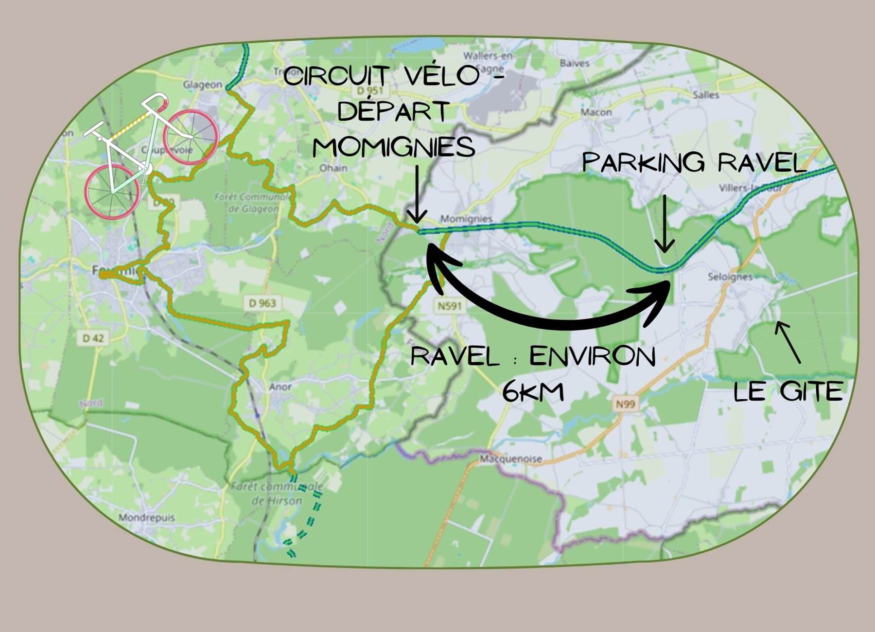 Circuit vélo Momignies