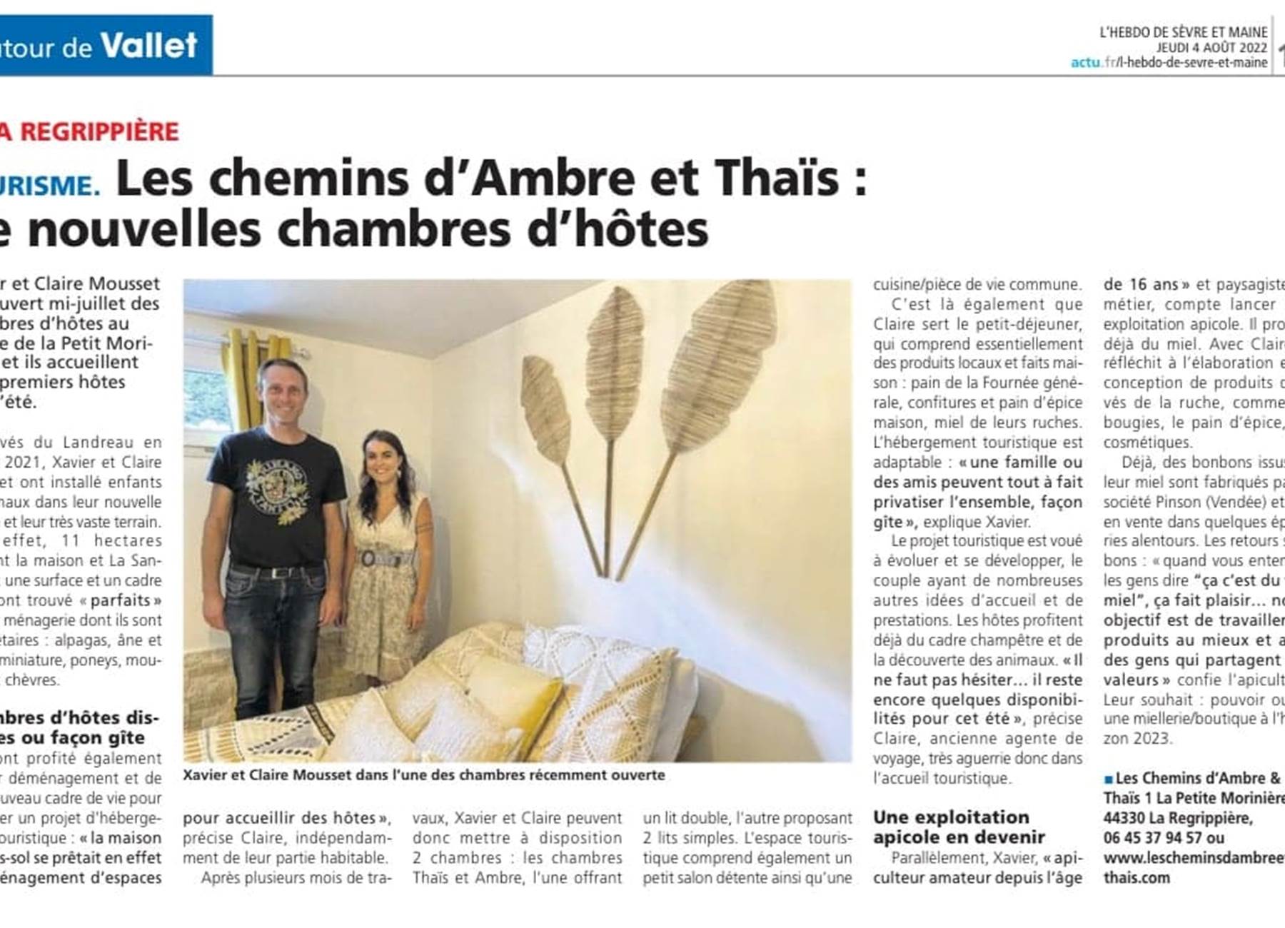 Article Hebdo Sèvre et Maine 04 août 2022