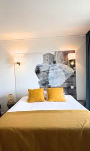 Chambre d'hôtes en Corse, suite terrasse vue mer avec chambre parentale et chambre d'enfants