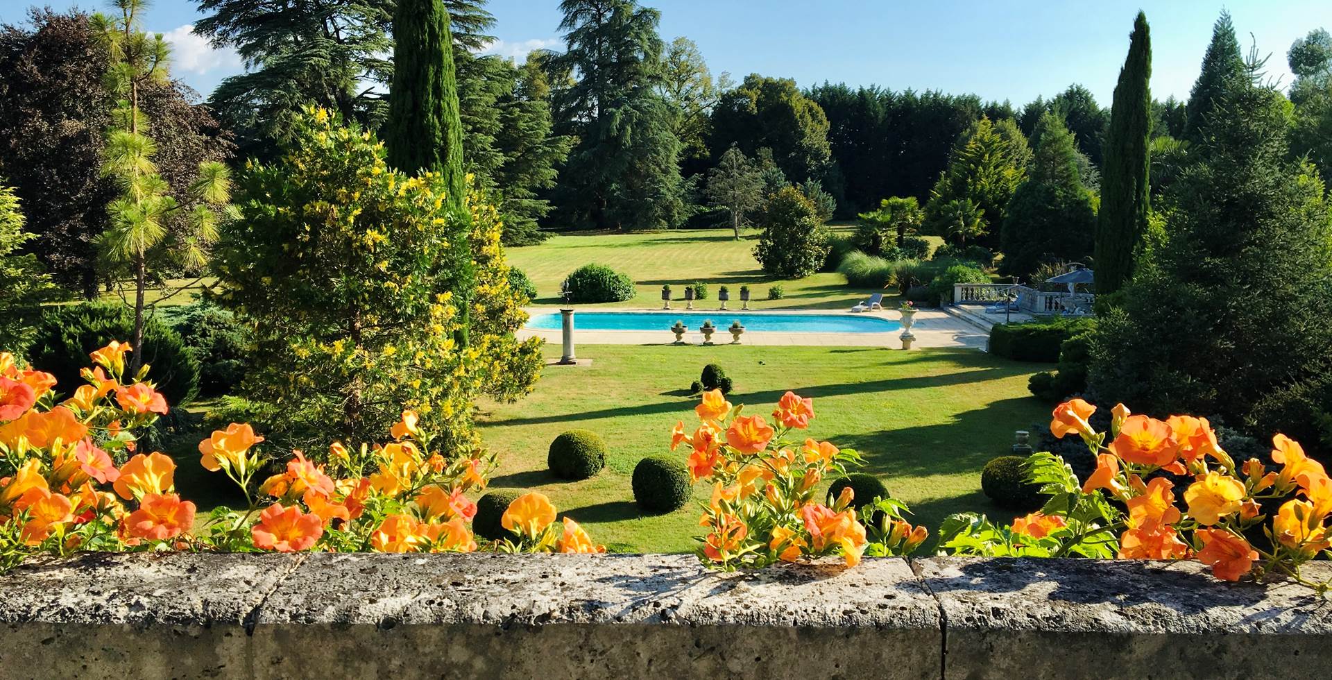 La parc de Lasteyrie - Vue de la terrasse