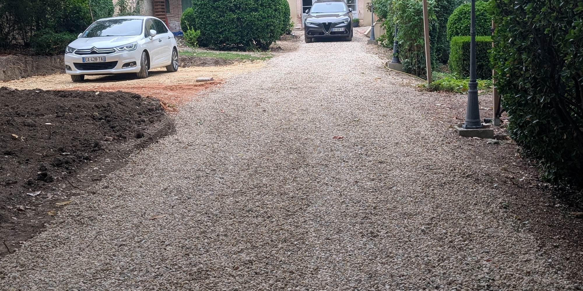 Le parking privée en cours de réalisation-presta
