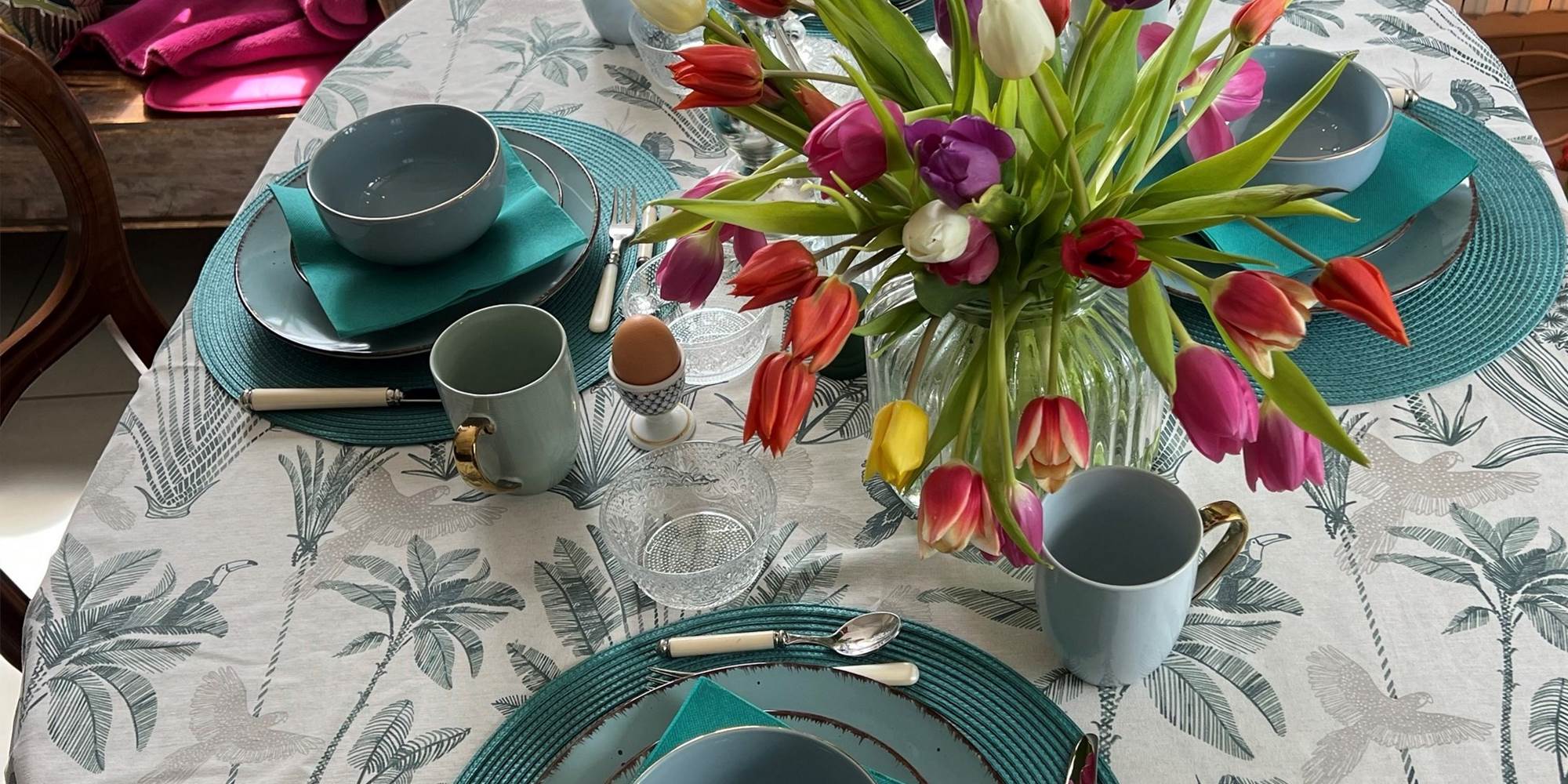 Frühstückstisch von oben
